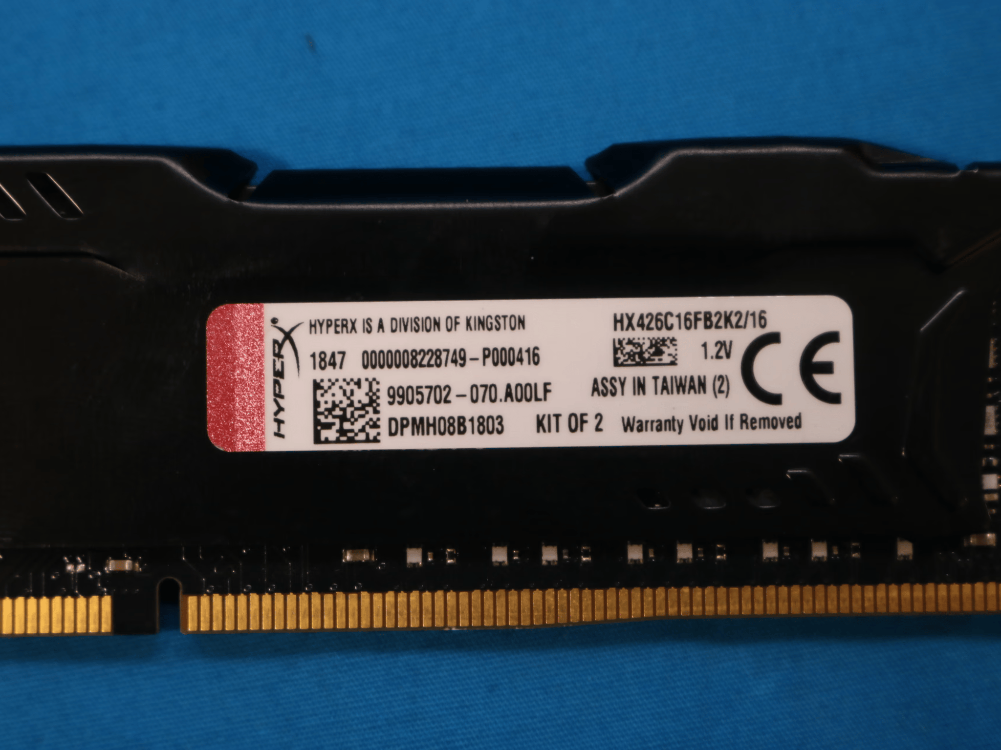 Kingston HyperX Fury 16GB (2x8GB) DDR4 2666MHz CL16 1.2V Desktop RAM HX426C16FB2K2/16