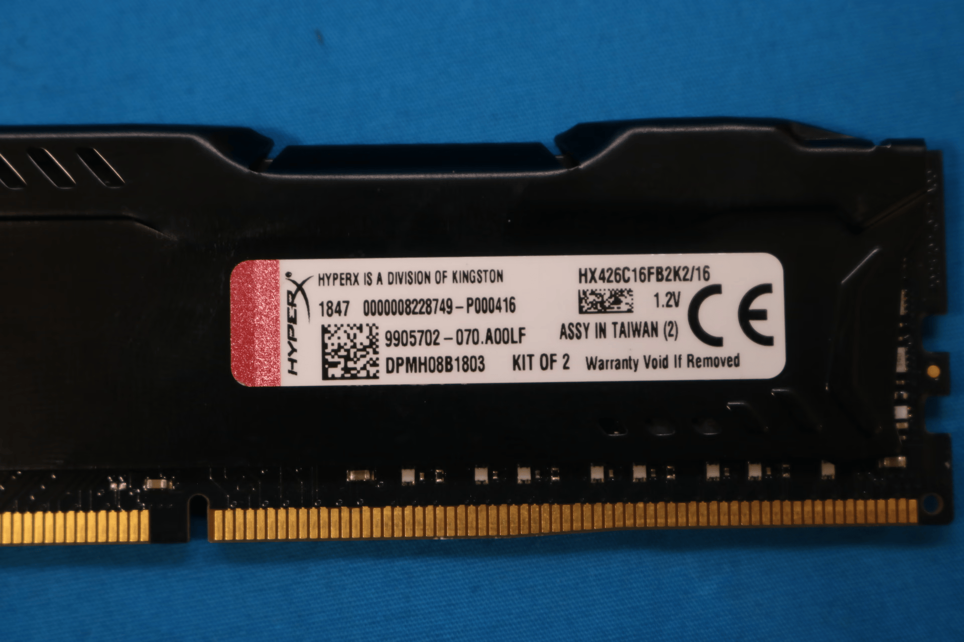 Kingston HyperX Fury 16GB (2x8GB) DDR4 2666MHz CL16 1.2V Desktop RAM HX426C16FB2K2/16