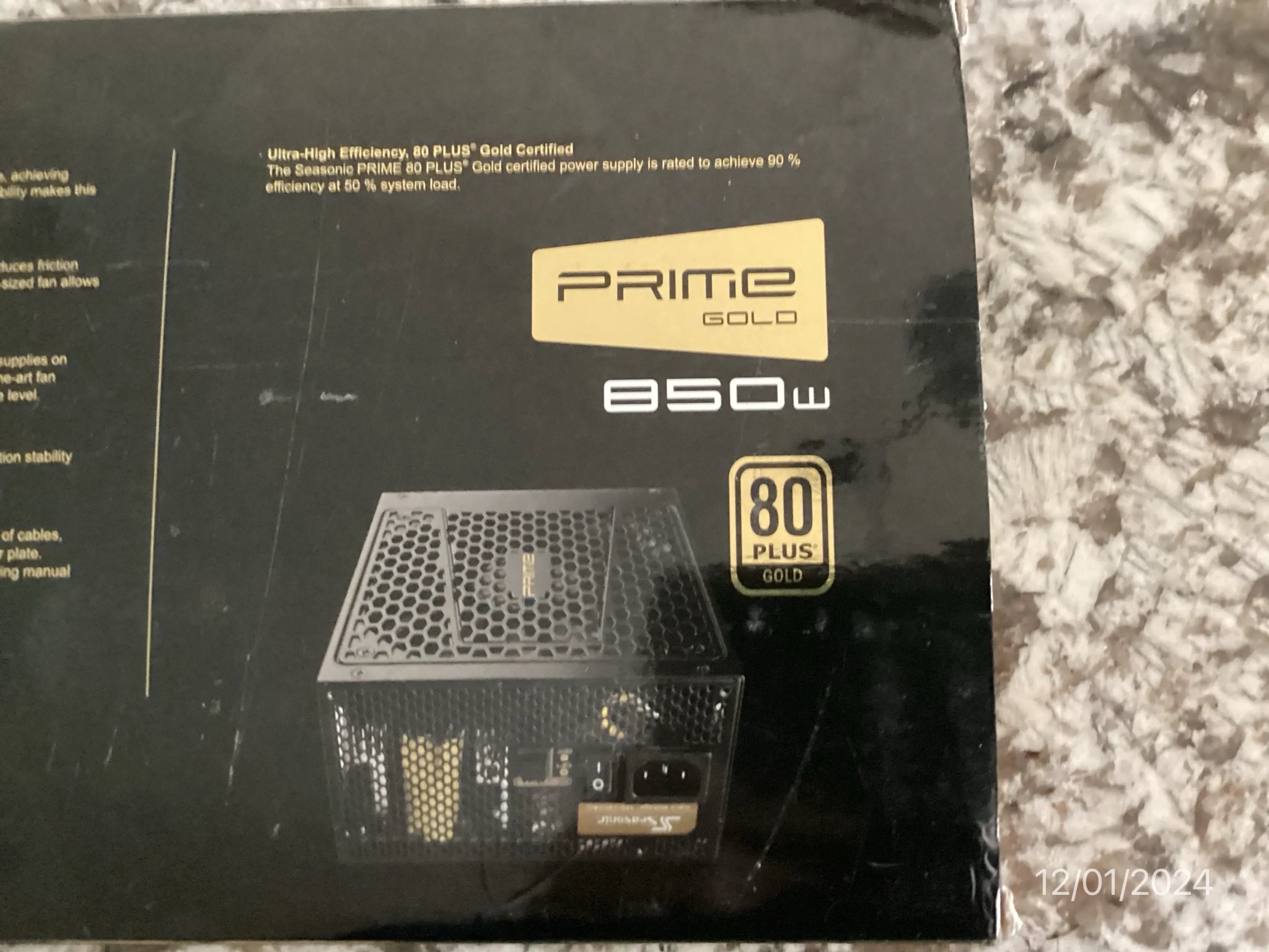 Seasonic GX 850 850w Prime 80+ Gold Power Supply -- New Open Box, Never Used