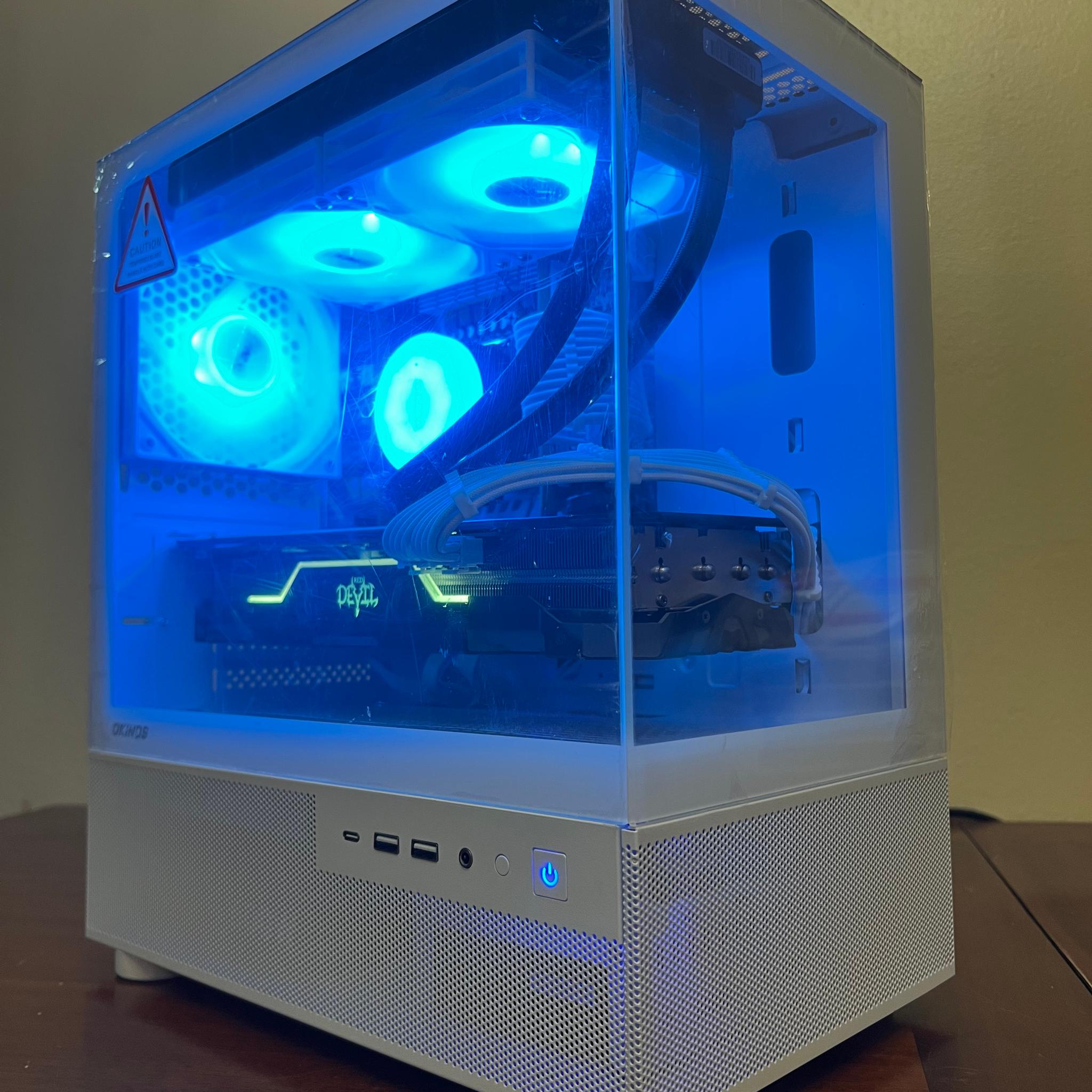 Water Cooled Intel 10 Core White Gaming PC RX 5700xt 8GB 1TB Storage 16GB RAM WIFi WINDOWS 10 Pro