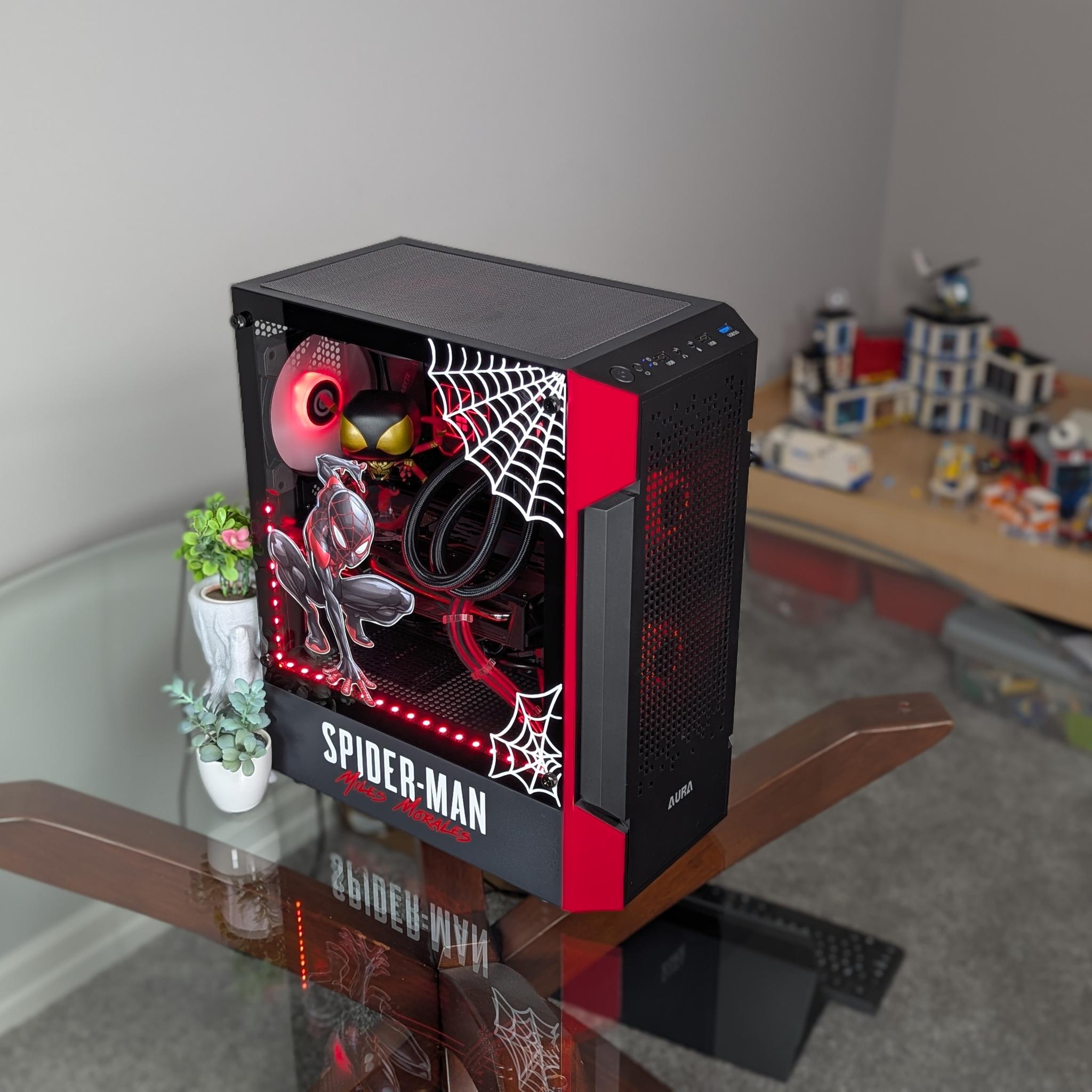 The Spiderman Gaming PC | Liquid Cooled Ryzen 5 CPU + RX 5600XT GPU | 1TB SSD | 16GB RAM