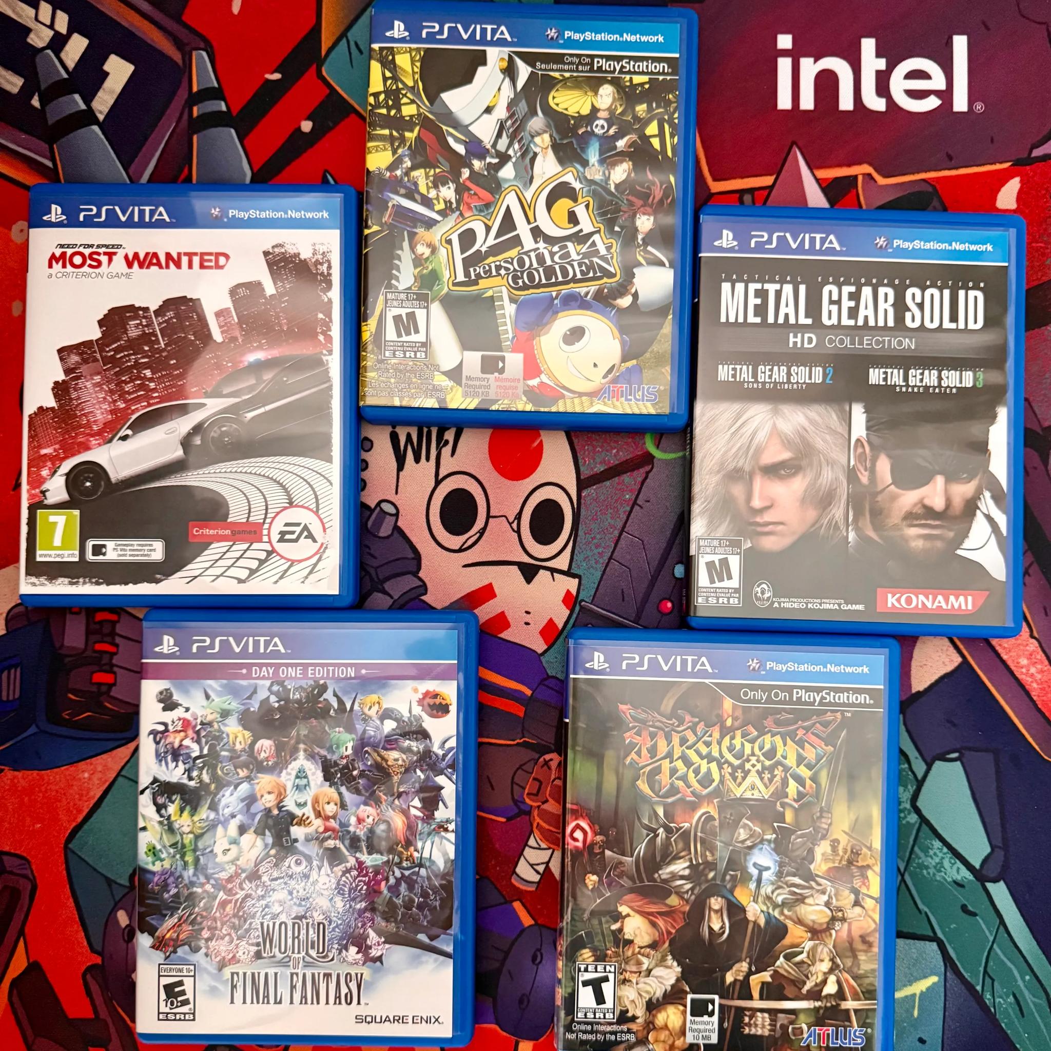 PSVita + 5 PSVita Games Console Black JP Ver.(PCH-2000ZA11)