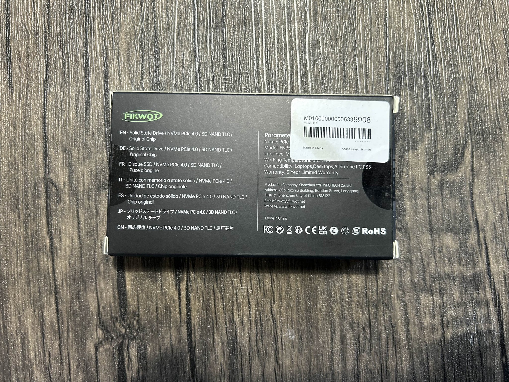 Fikwot FN955 1TB Gen 4x4 NVMe M.2 ssd