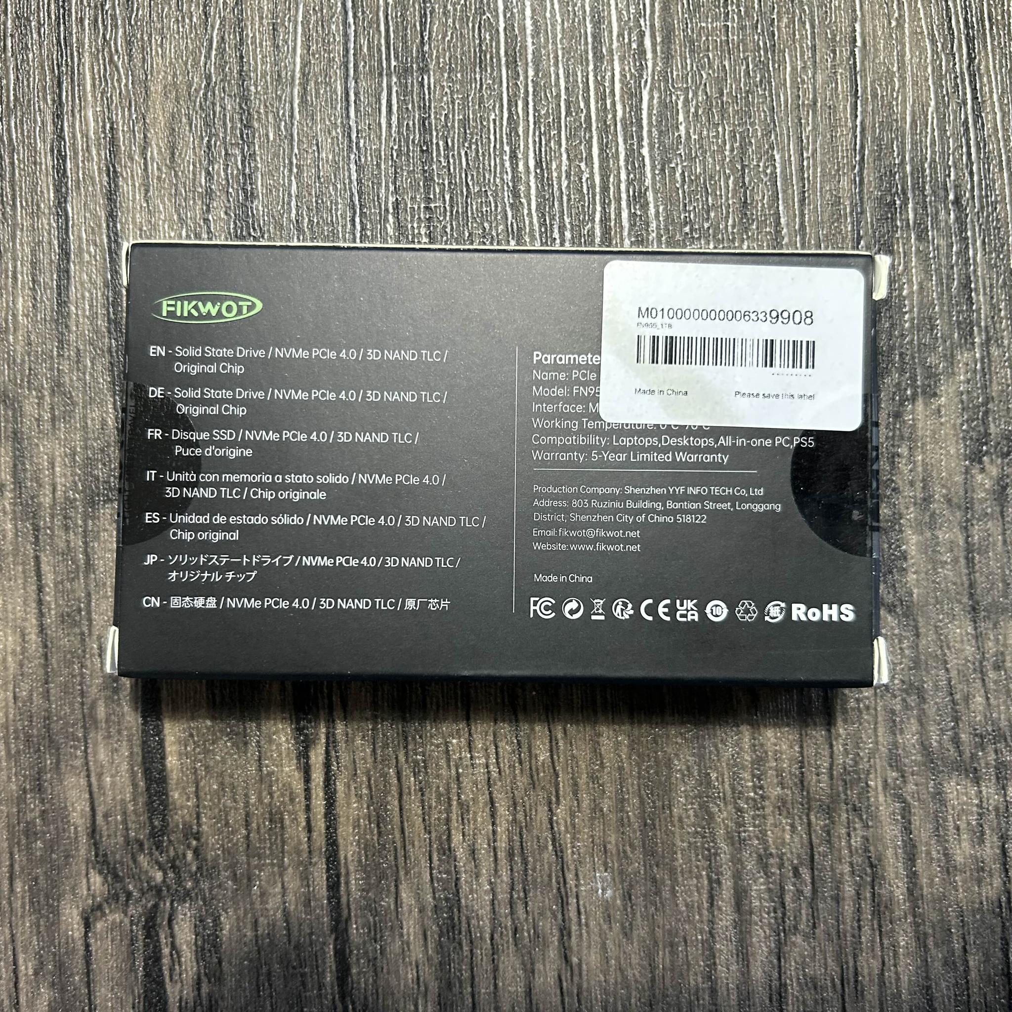 Fikwot FN955 1TB Gen 4x4 NVMe M.2 ssd