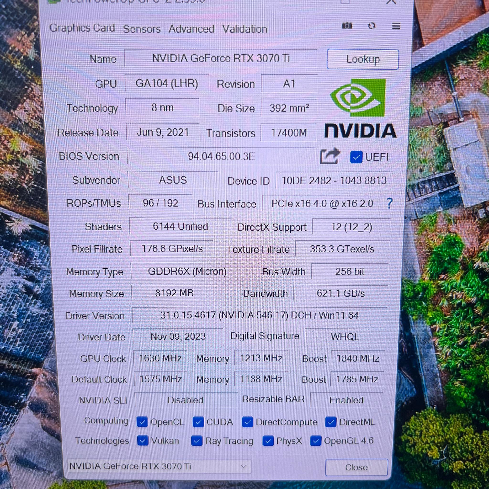 Asus Tuf 3070 Ti 8GB