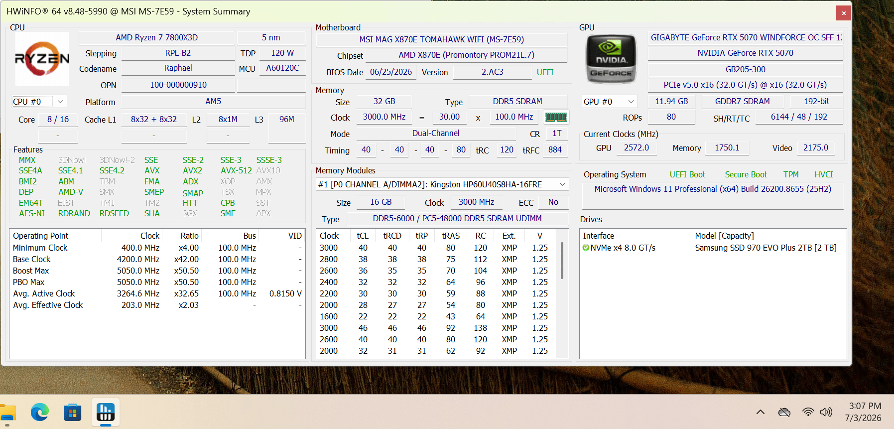 High-End 1440p/4K Ready 7800X3D | 5070 | 2TB | 32GB PC