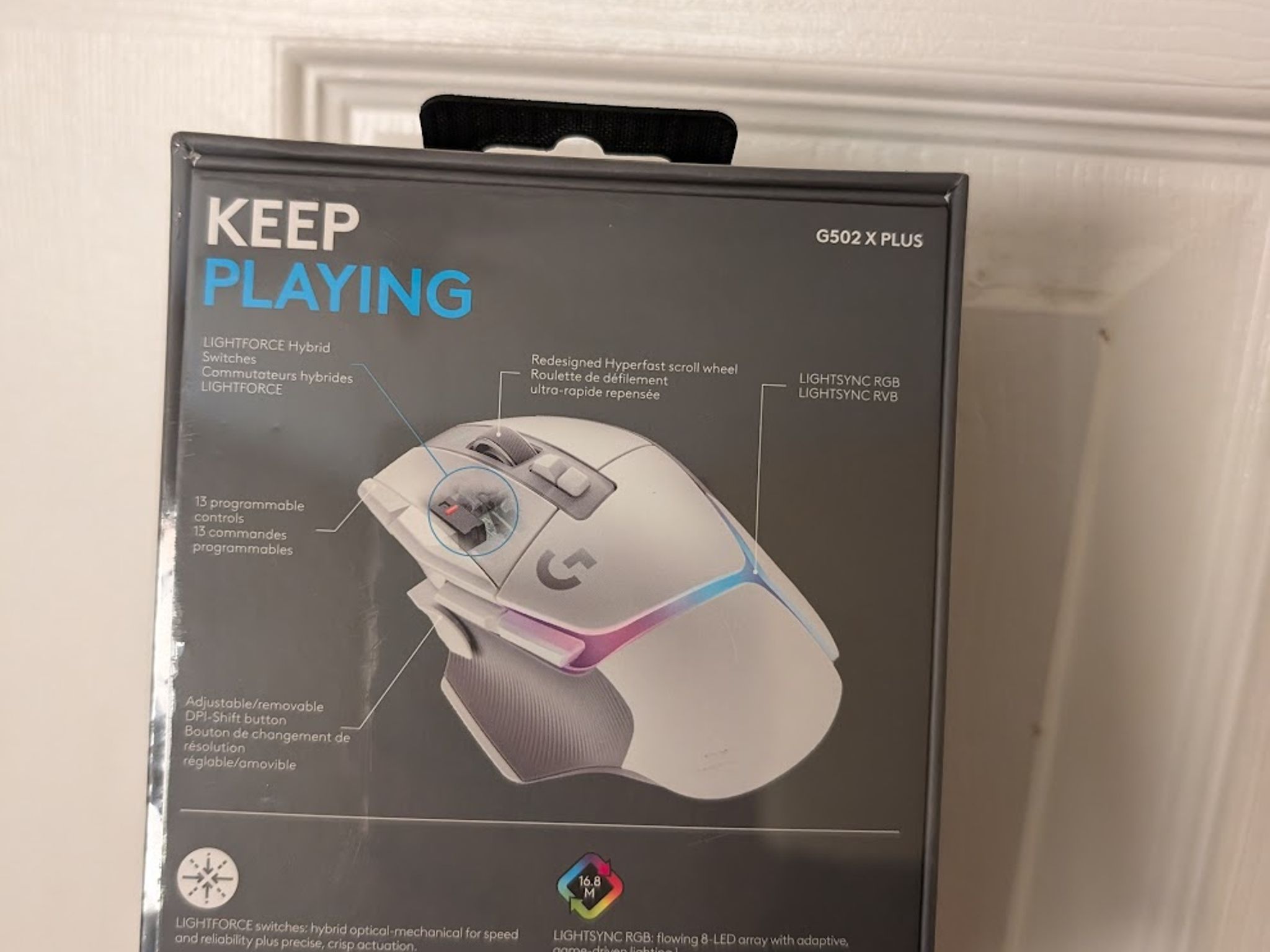 BNIB Logitech G502 X Plus Wireless Gaming Mouse, White