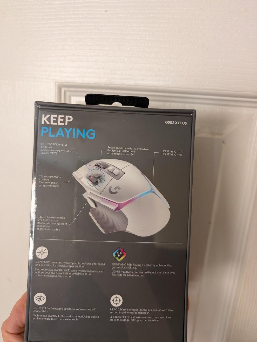 BNIB Logitech G502 X Plus Wireless Gaming Mouse, White