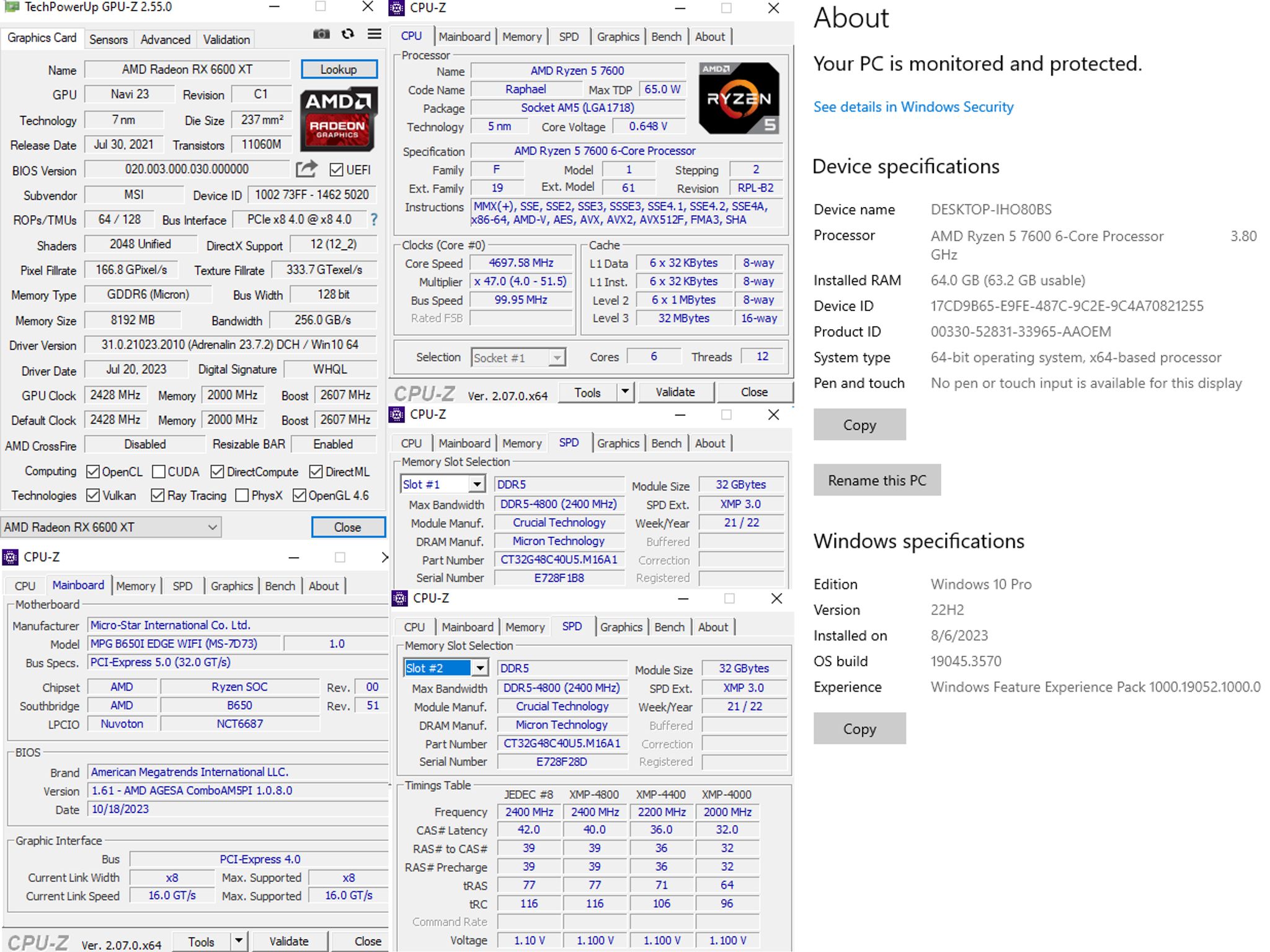 ITX PC on Sale! Ryzen 5 7600, RX 6600XT, 64GB DDR5-4800, 1TB SSD NVMe, NZXT H1 V2 case