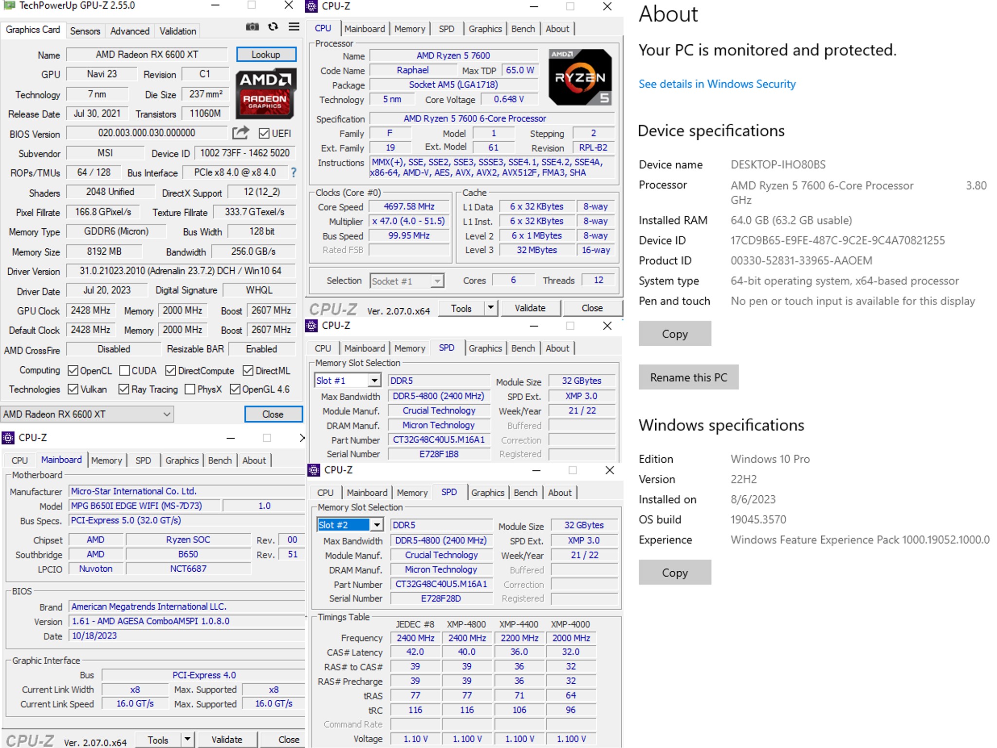 ITX PC on Sale! Ryzen 5 7600, RX 6600XT, 64GB DDR5-4800, 1TB SSD NVMe, NZXT H1 V2 case