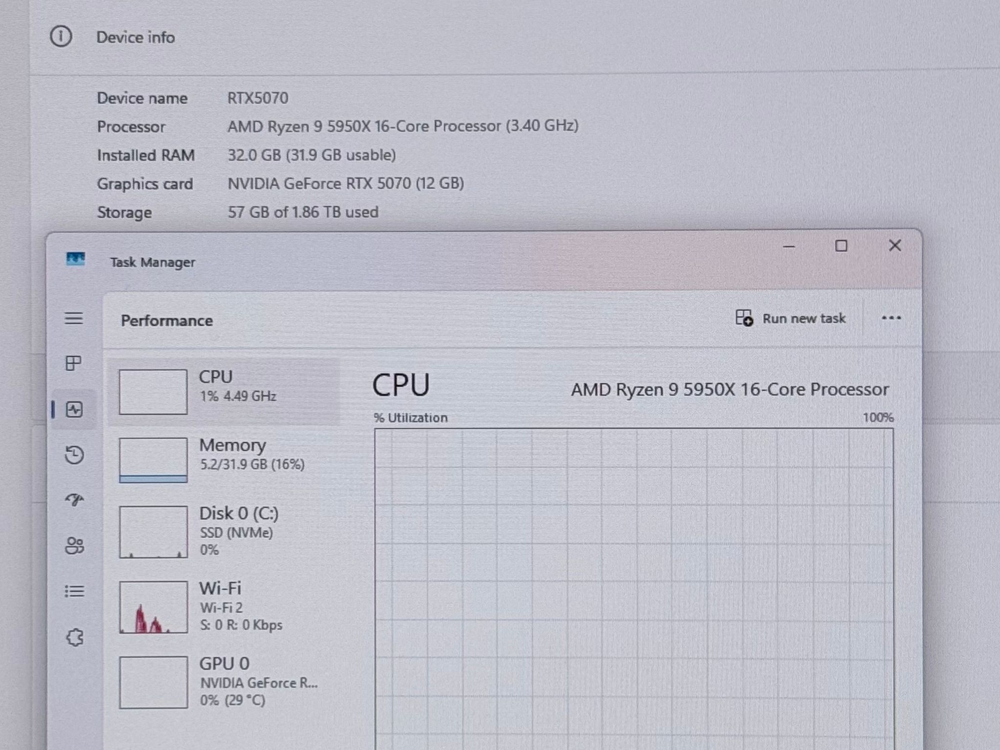GeForce RTX 5070 Custom Gaming PC - Ryzen 9 5950X, 32GB RAM