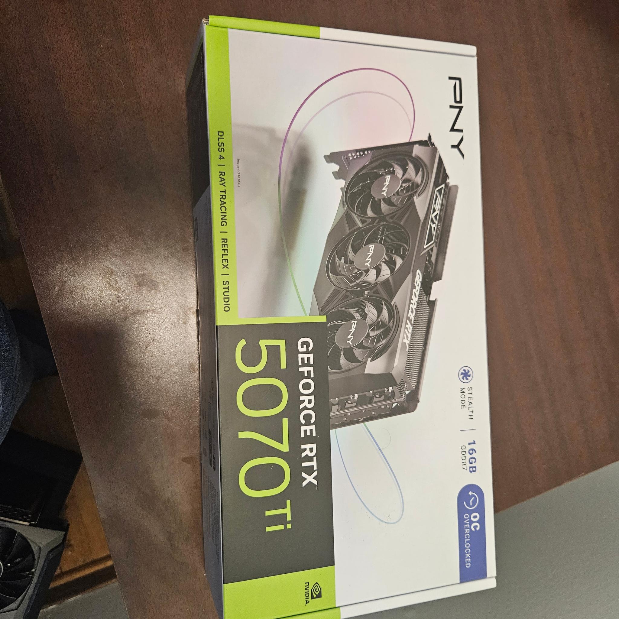 New in Box PNY RTX 5070ti OC 16gb