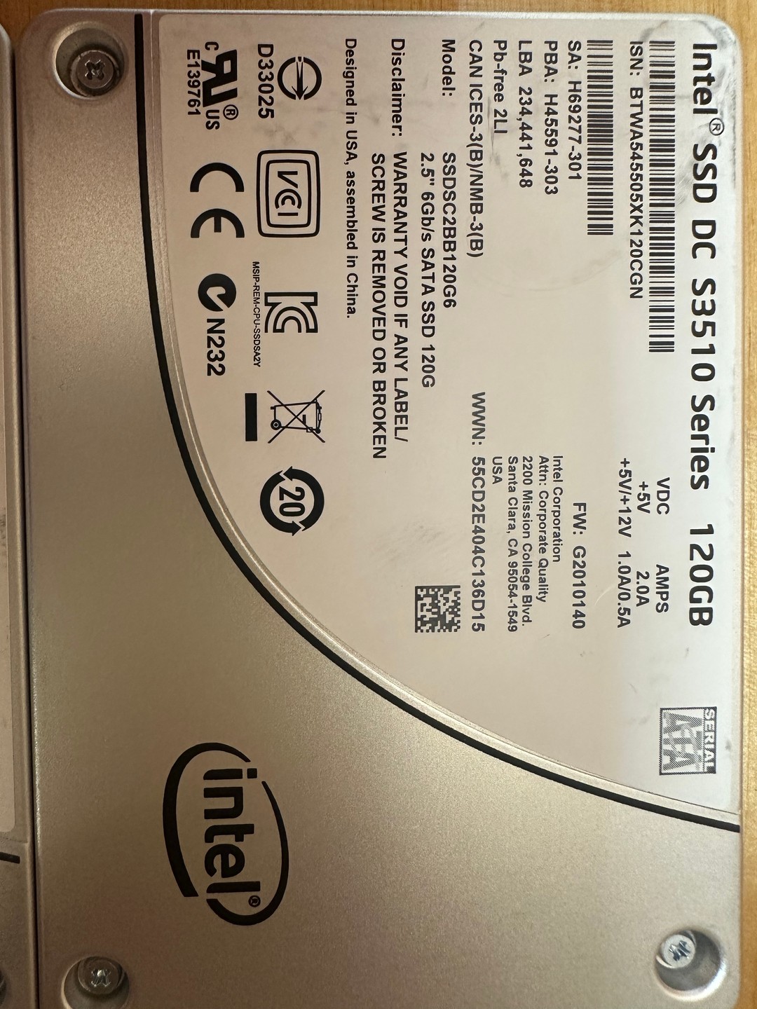 Lot of 3x 120gb Intel sata ssds | Jawa