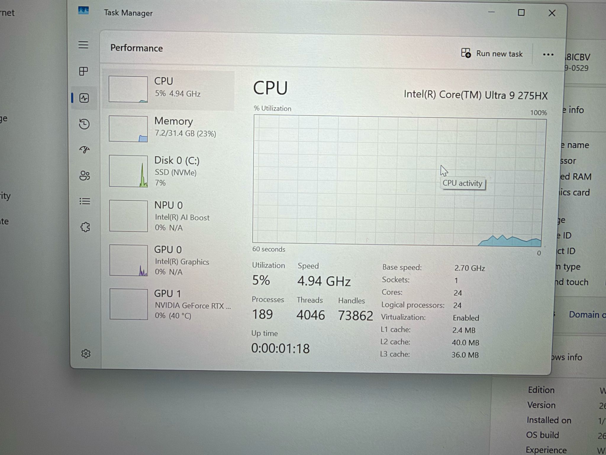 Razer Blade 18 240Hz UHD+ 2.7 GHz Ultra 9 275HX 32GB 1TB SSD NVIDIA RTX 5070 Ti