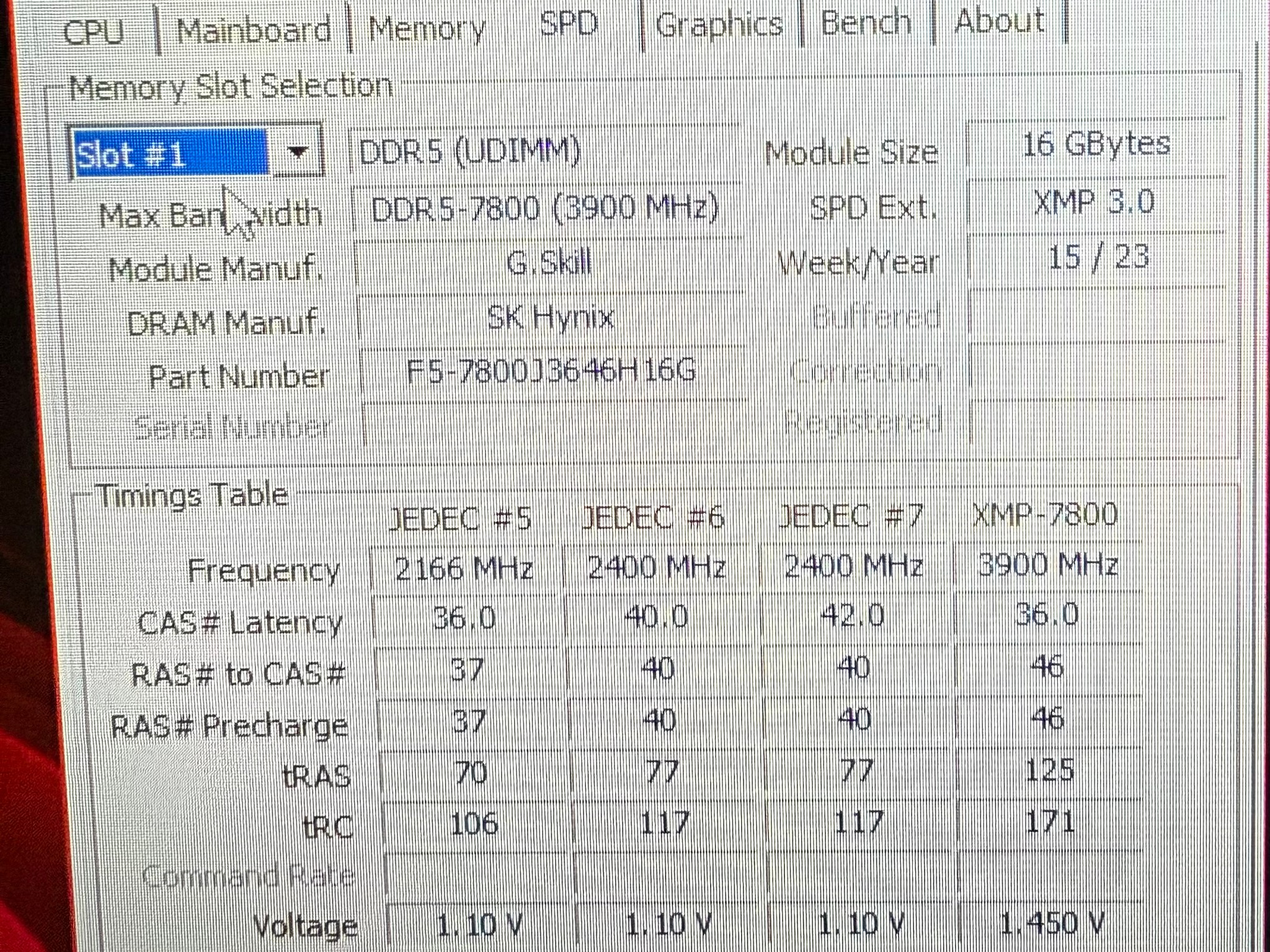 G.SKILL Trident Z5 RGB 32GB (2x16GB) DDR5-7800 CL36 RAM
