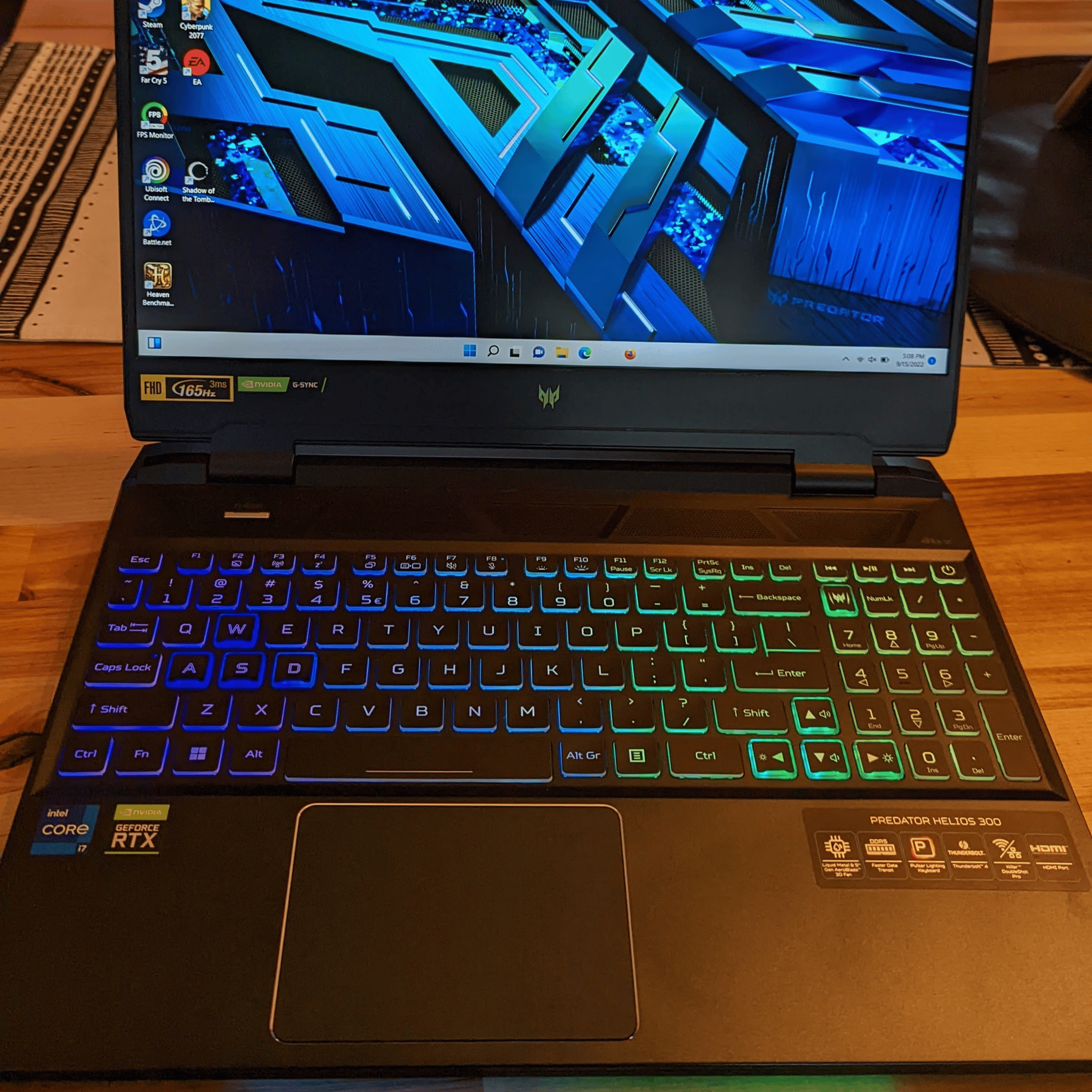 Acer Predator Helios 300 I7-12700H RTX 3060 16GB Ram 