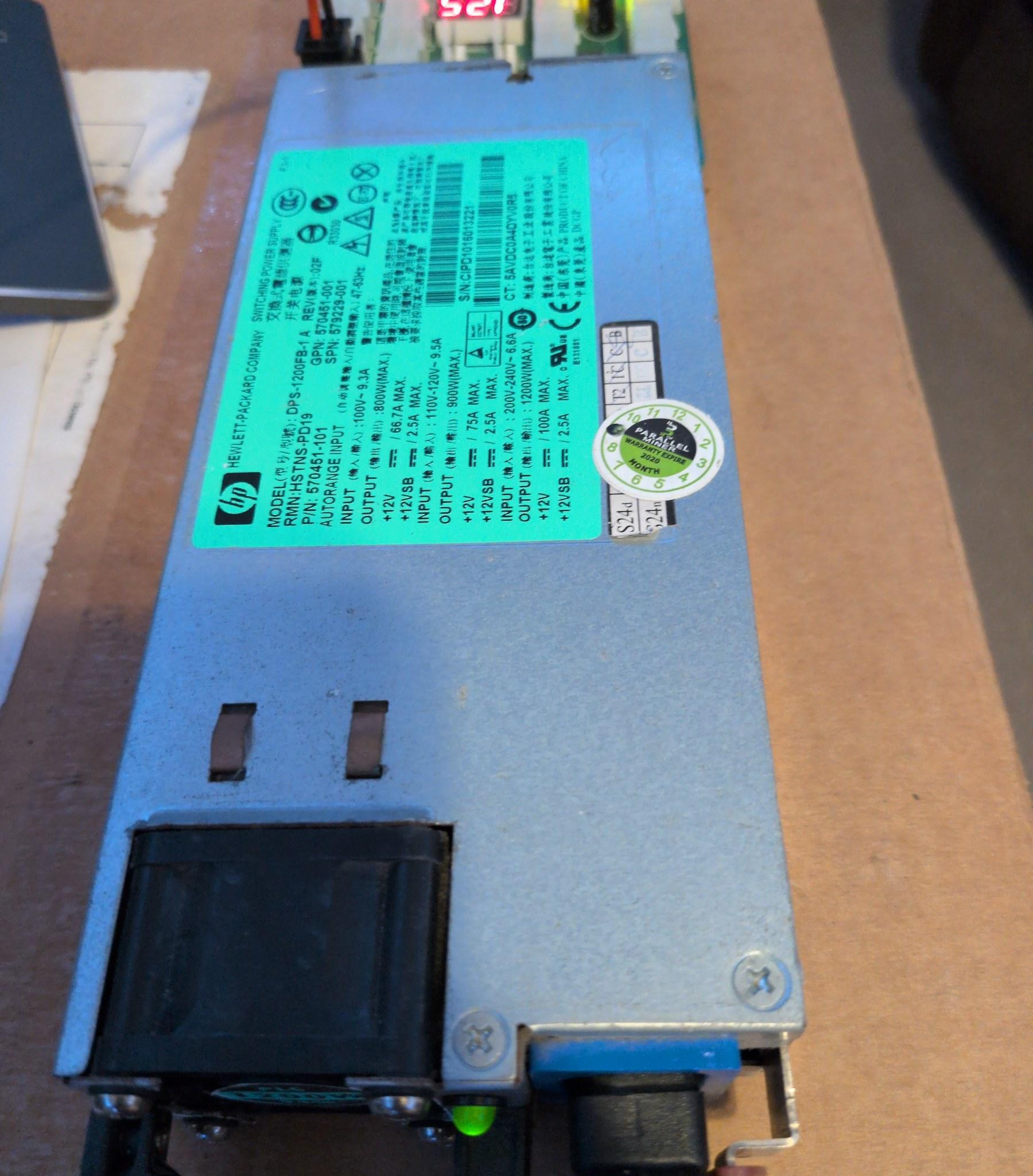 HP 1200W Server PSU Kit - Breakout Board Edge Chip - Parts/Repair