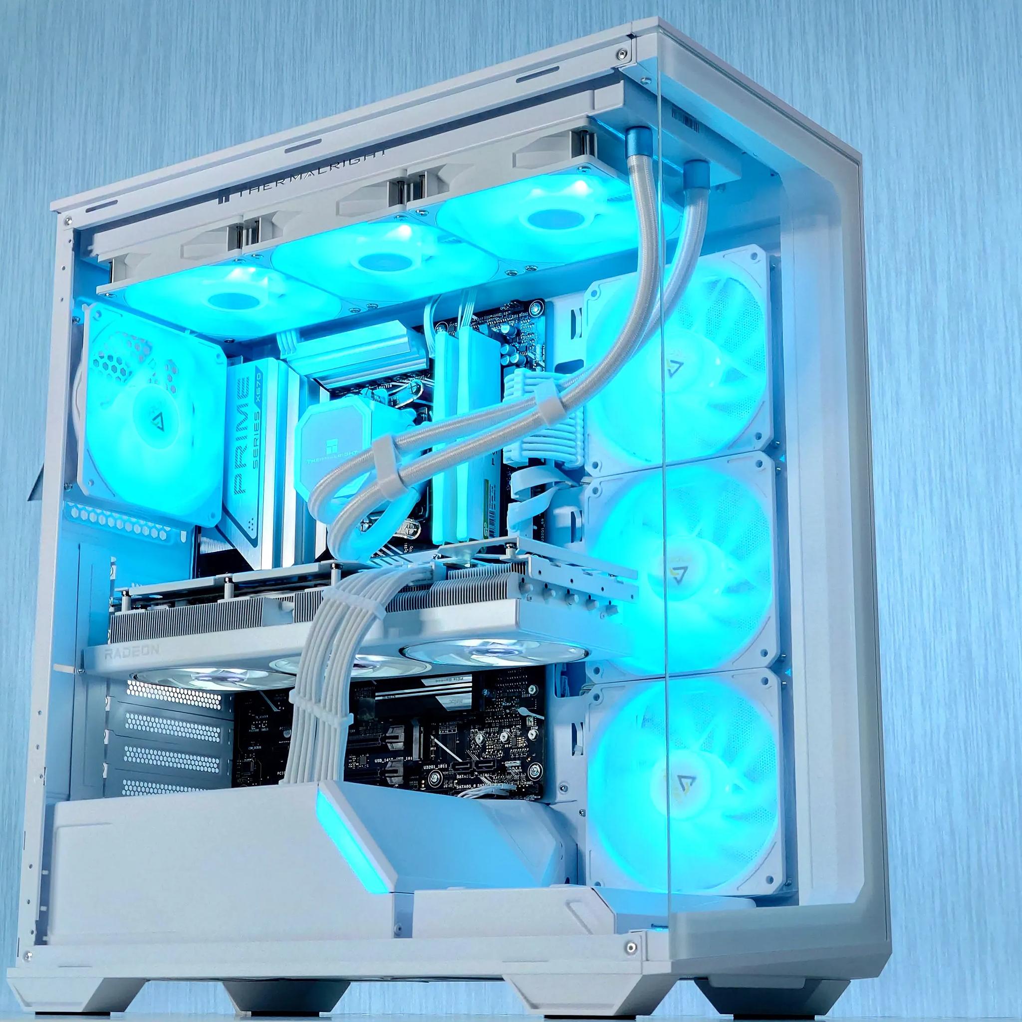 🧊❄️Icy Frost  Gaming PC🌬️AMD RX 7800 XT 16GB❄️AMD Ryzen 7 7700❄️32GB DDR5❄️1TB NVME