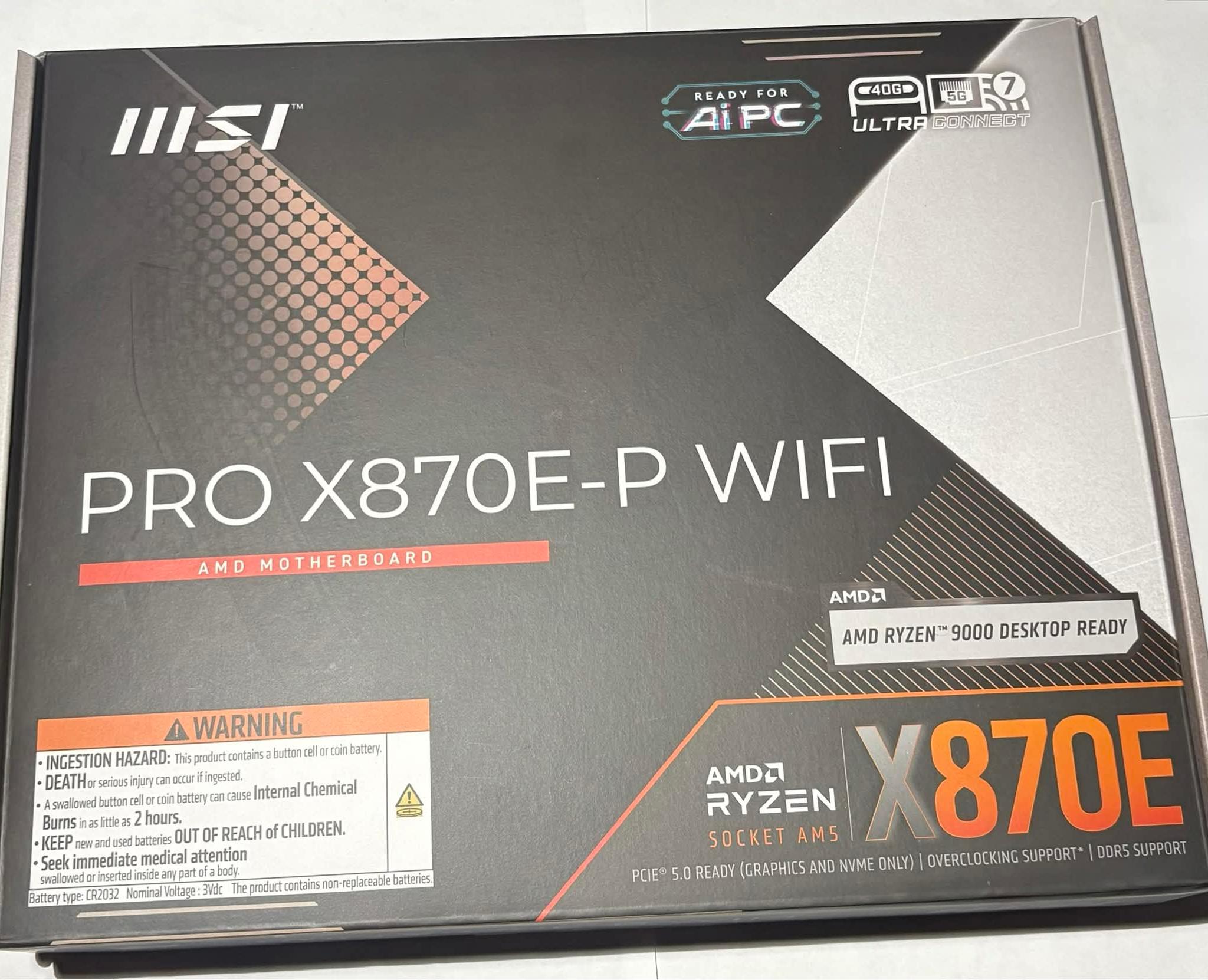 MSI PRO X870-E P WiFi AM5 DDR5 Motherboard PCIe 5.0