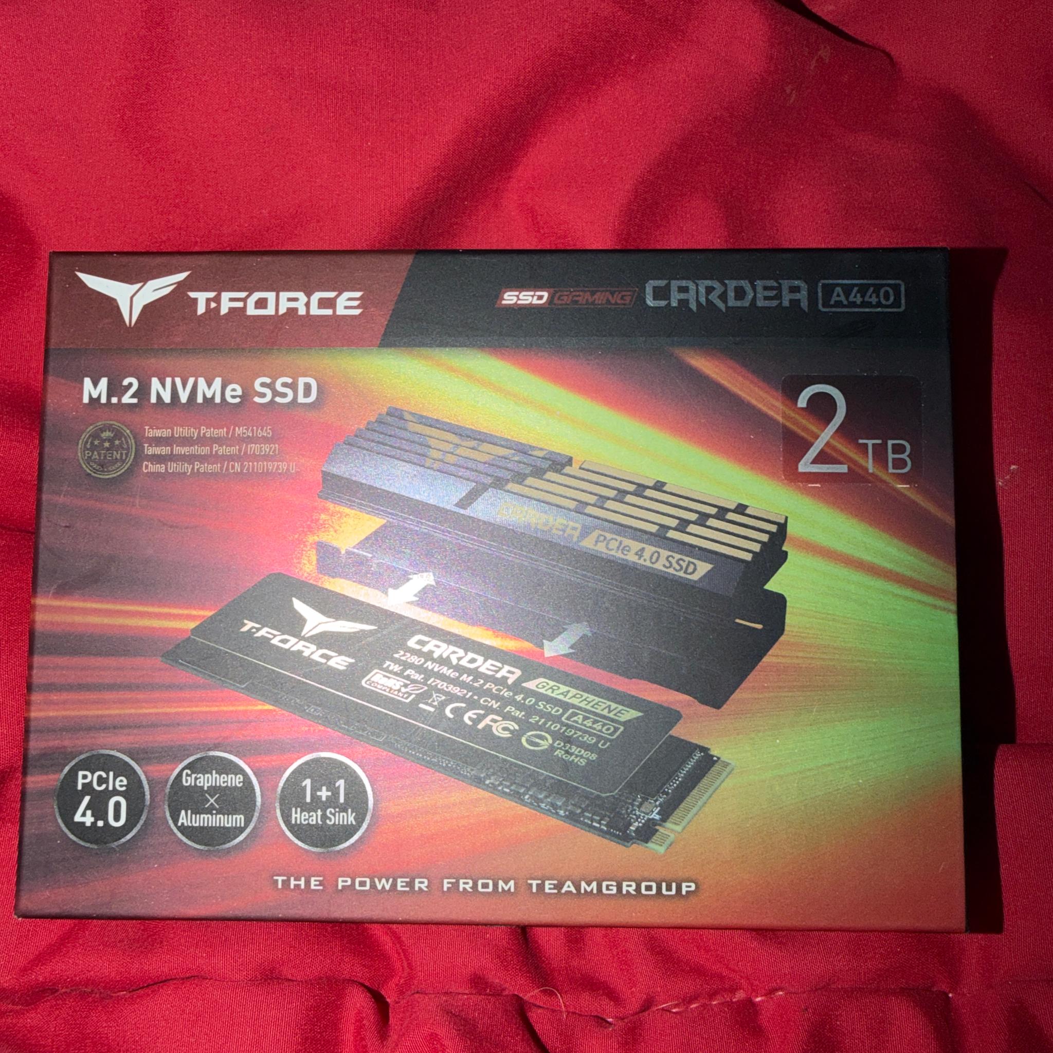2TB GEN 4 7,000MB/S T-Force Cardea A440 NVME 2280 SSD With Heatsink Brand New In Box