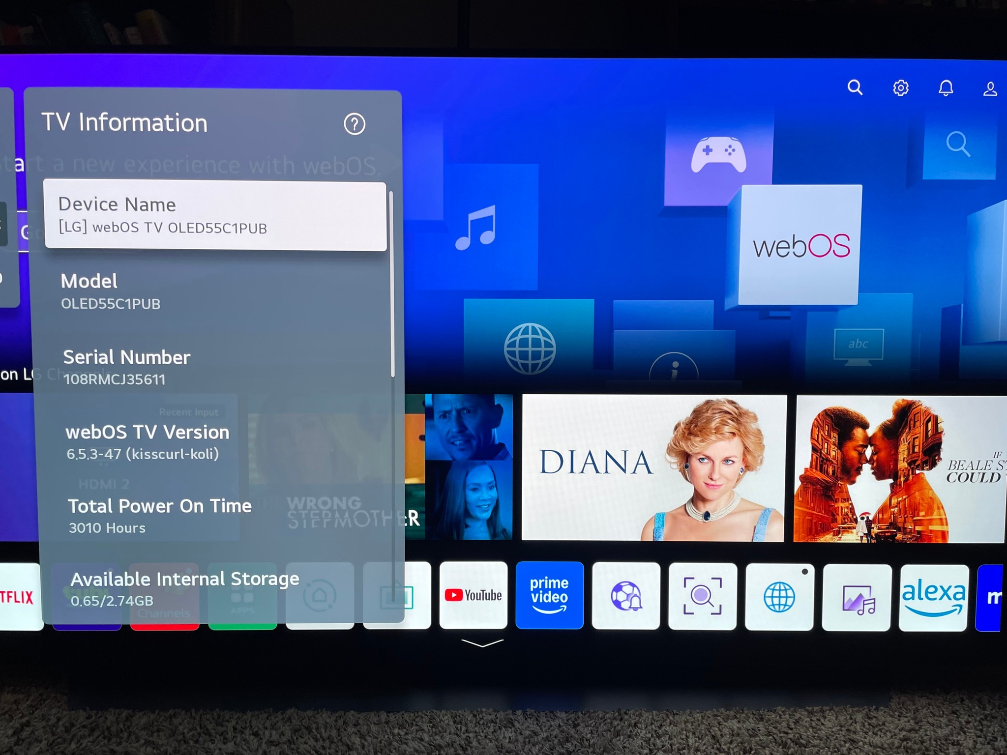 55-inch LG C1 OLED TV