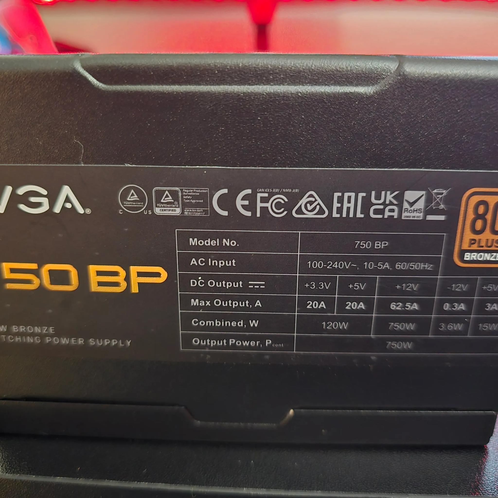 EVGA 750 BP, 80+ BRONZE 750W
