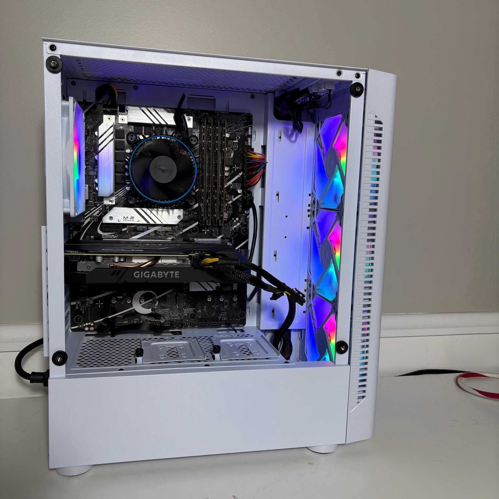 Clean White Gaming PC - Nvidia RTX 2060 6GB, Intel Core i3 13100F, 16GB, 500GB SSD by EXT PCs