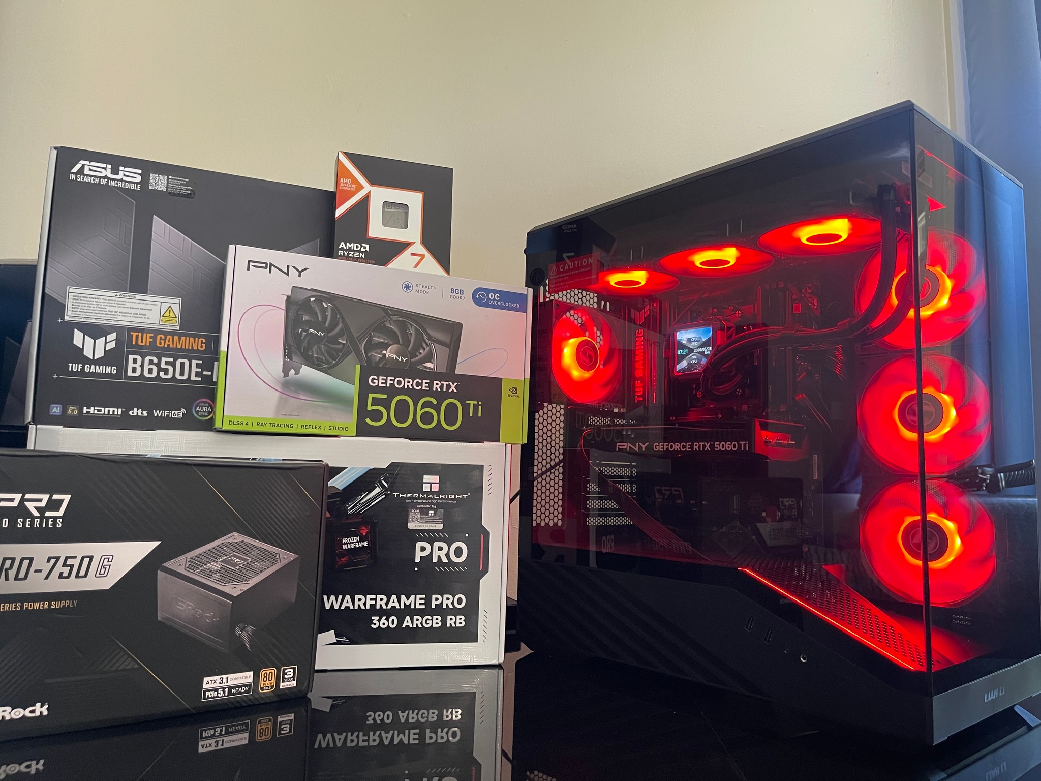 1440p Gaming PC/ RTX 5060 TI/ Ryzen 5 7500X3d/ 16Gb DDR5/ 1Tb NVMe/ liquid cooled