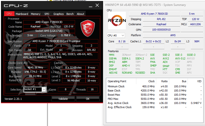 AMD Ryzen 7 7800X3D Desktop Processor (CPU)