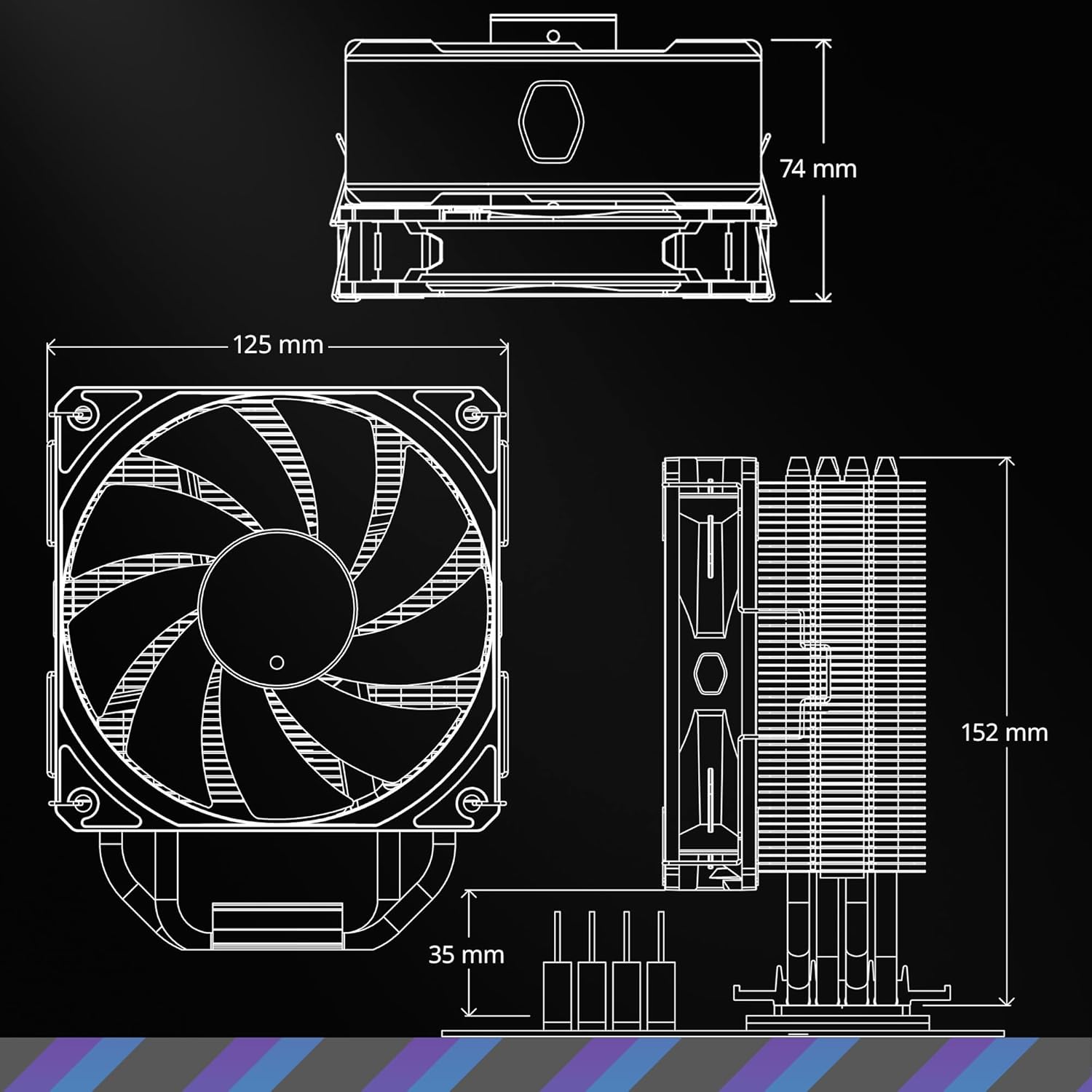 Cooler Master Hyper 212 Black CPU Cooler SickleFlow 120mm Fan AMD AM5/AM4 Intel LGA 1851/1700/1200