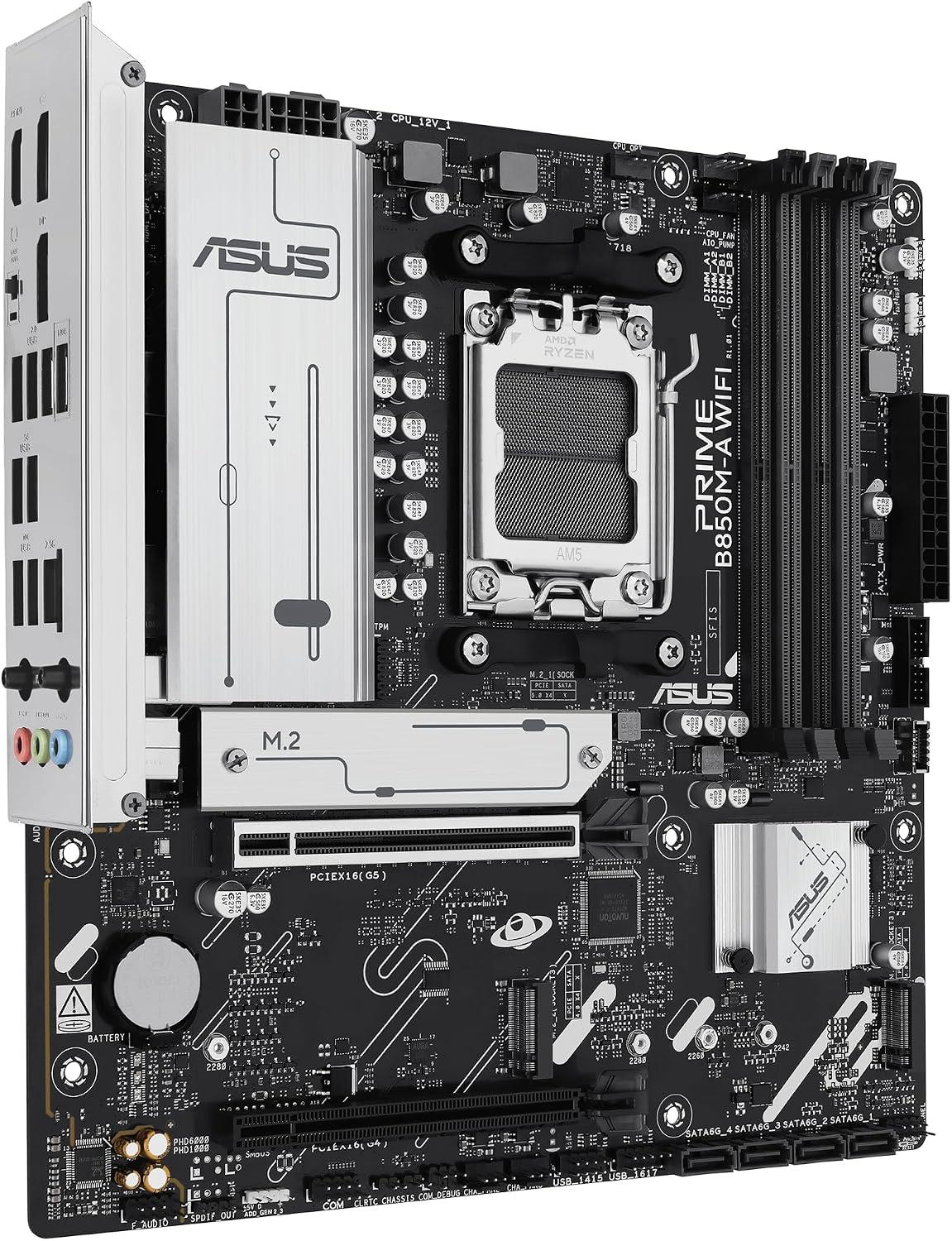 ASUS PRIME B850M-A WIFI AMD B850 AM5 DDR5 MicroATX Desktop Motherboard