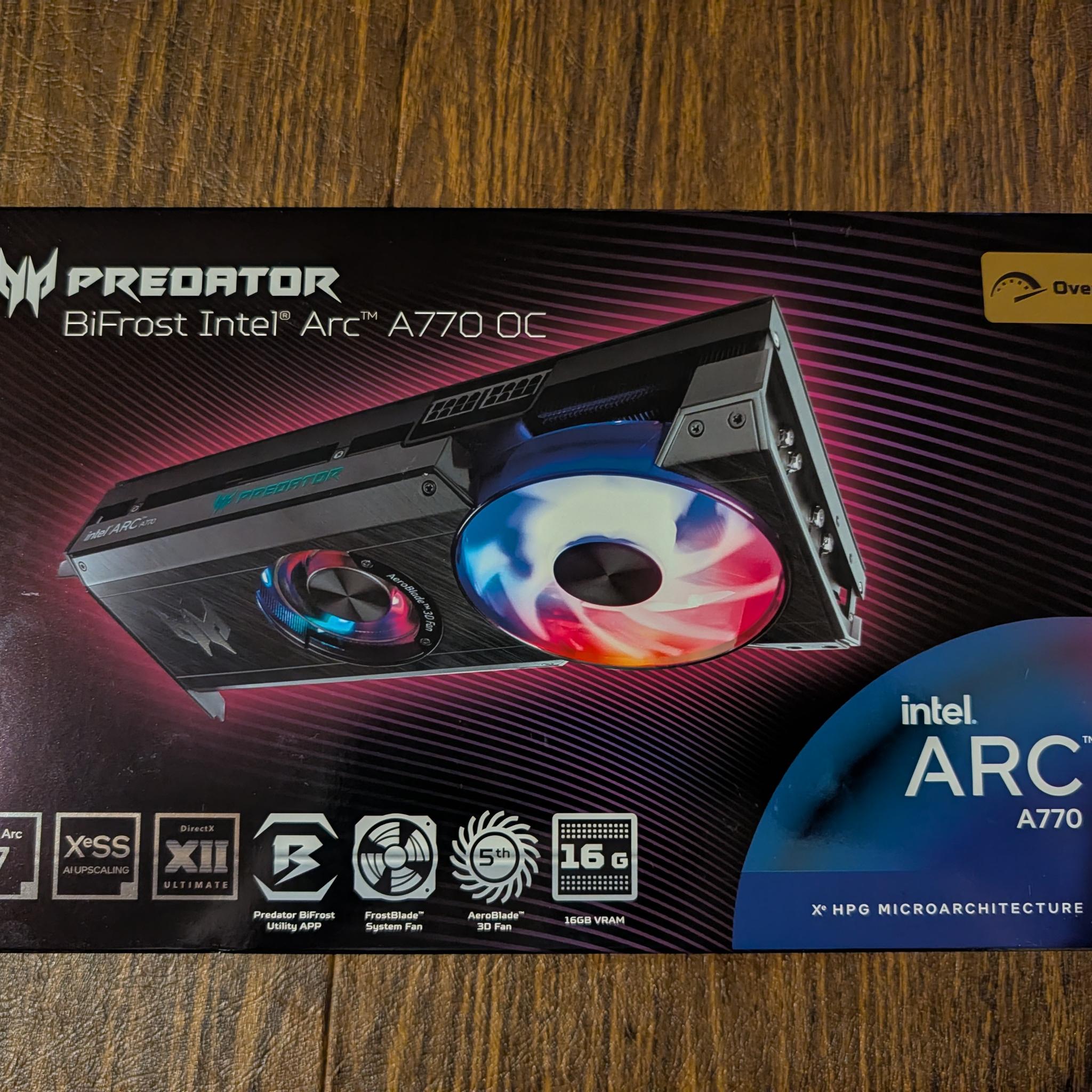Acer Predator BiFrost Arc A770 OC - USED Great Condition Near New