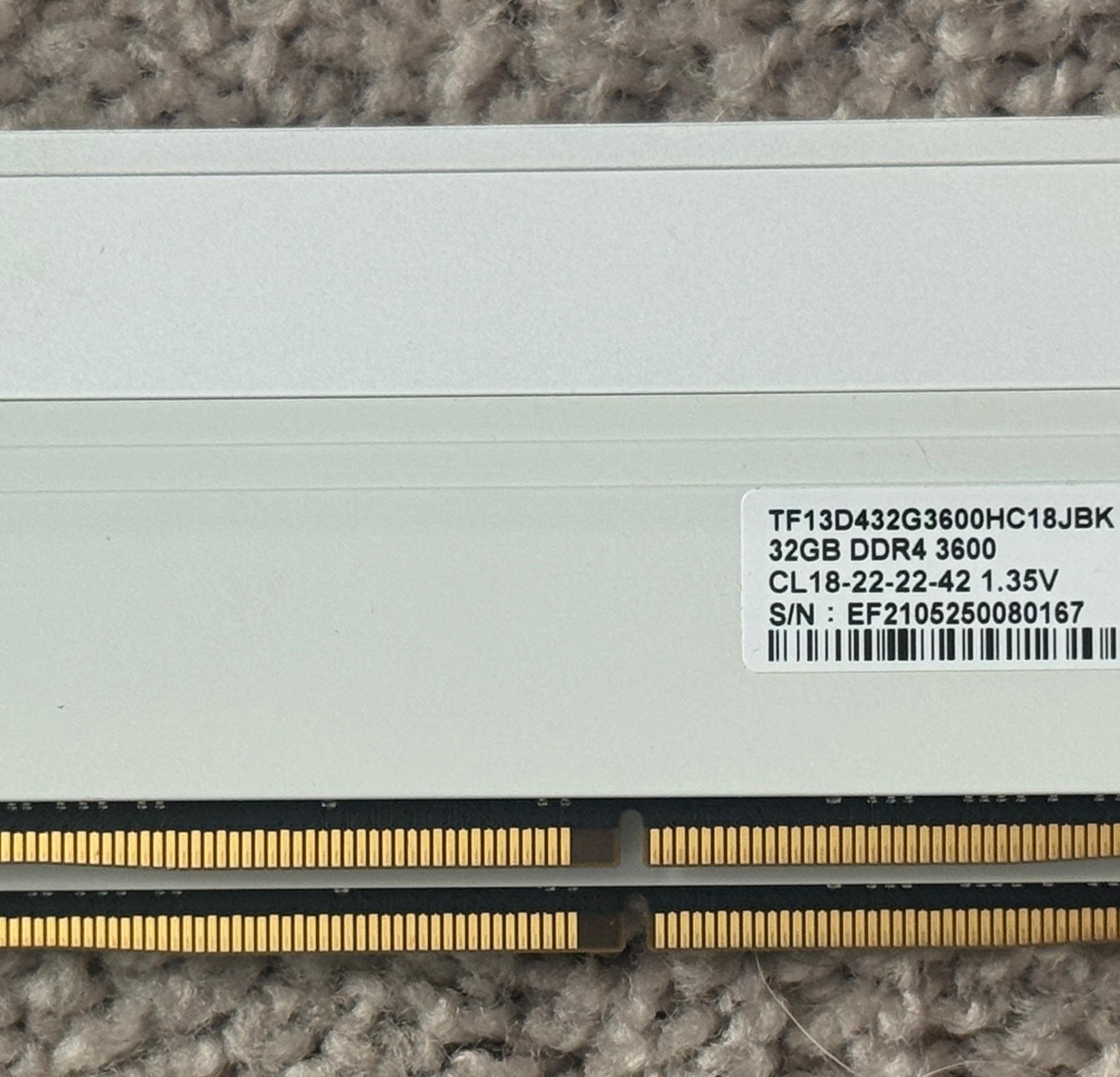 XTREEM ARGB DDR4 DESKTOP MEMORY WHITE 64GB(2x32GB) 3600MHz CL18, Used (No Box)