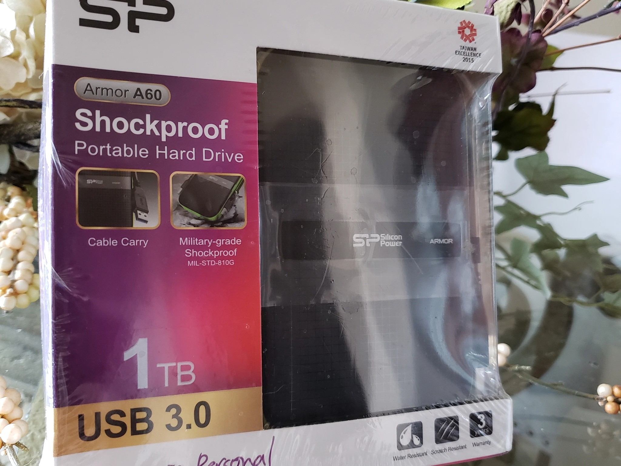 NEW Silicon Power 1TB Armor A60 Shockproof and Water-Resistant Portable Hard Drive USB 3.0 Black
