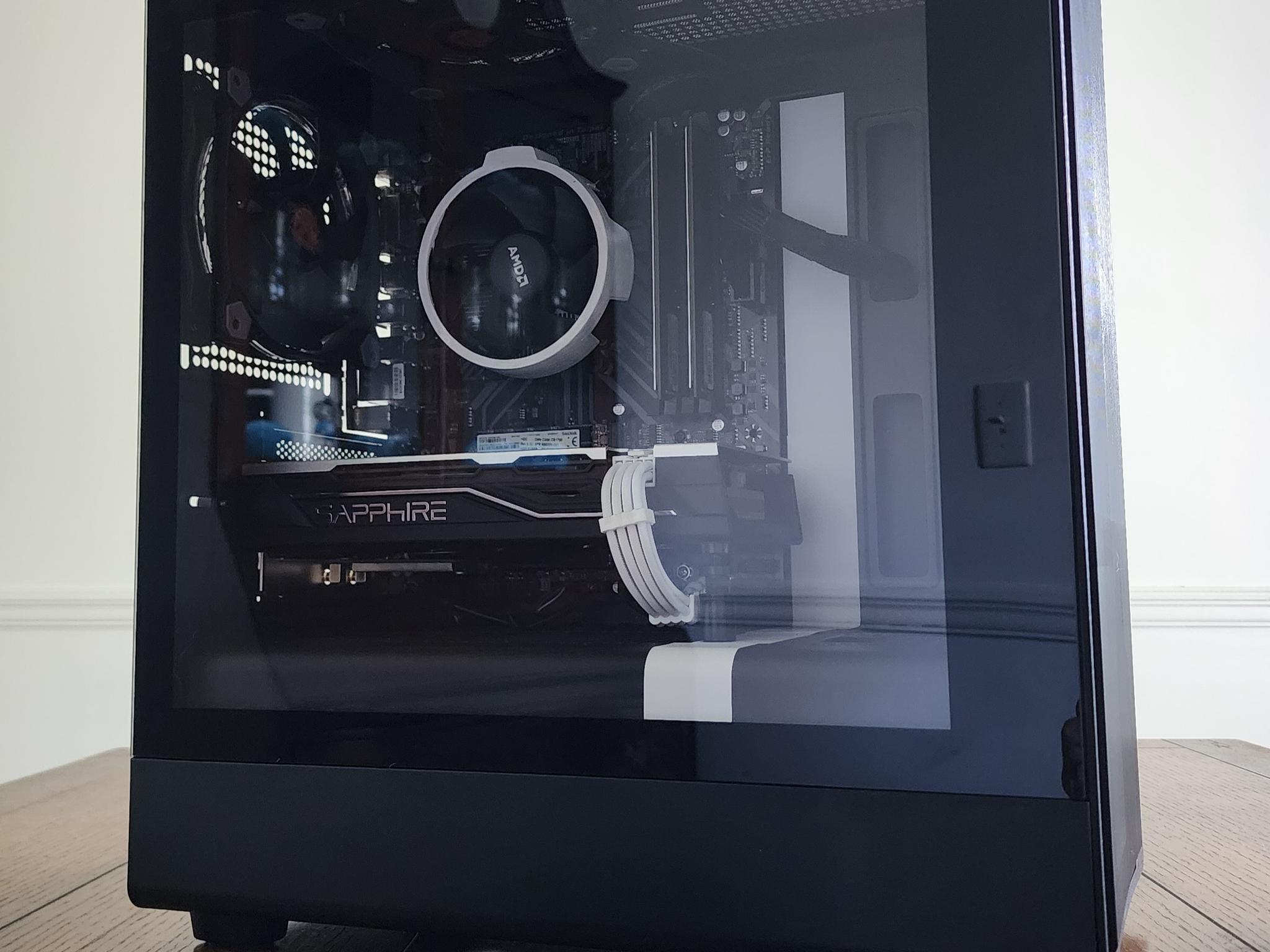 Black + White Gaming PC | Ryzen 5 | RX 580 8GB | 16GB | 1TB | Wi-Fi + BT | 550W 80+ Bronze