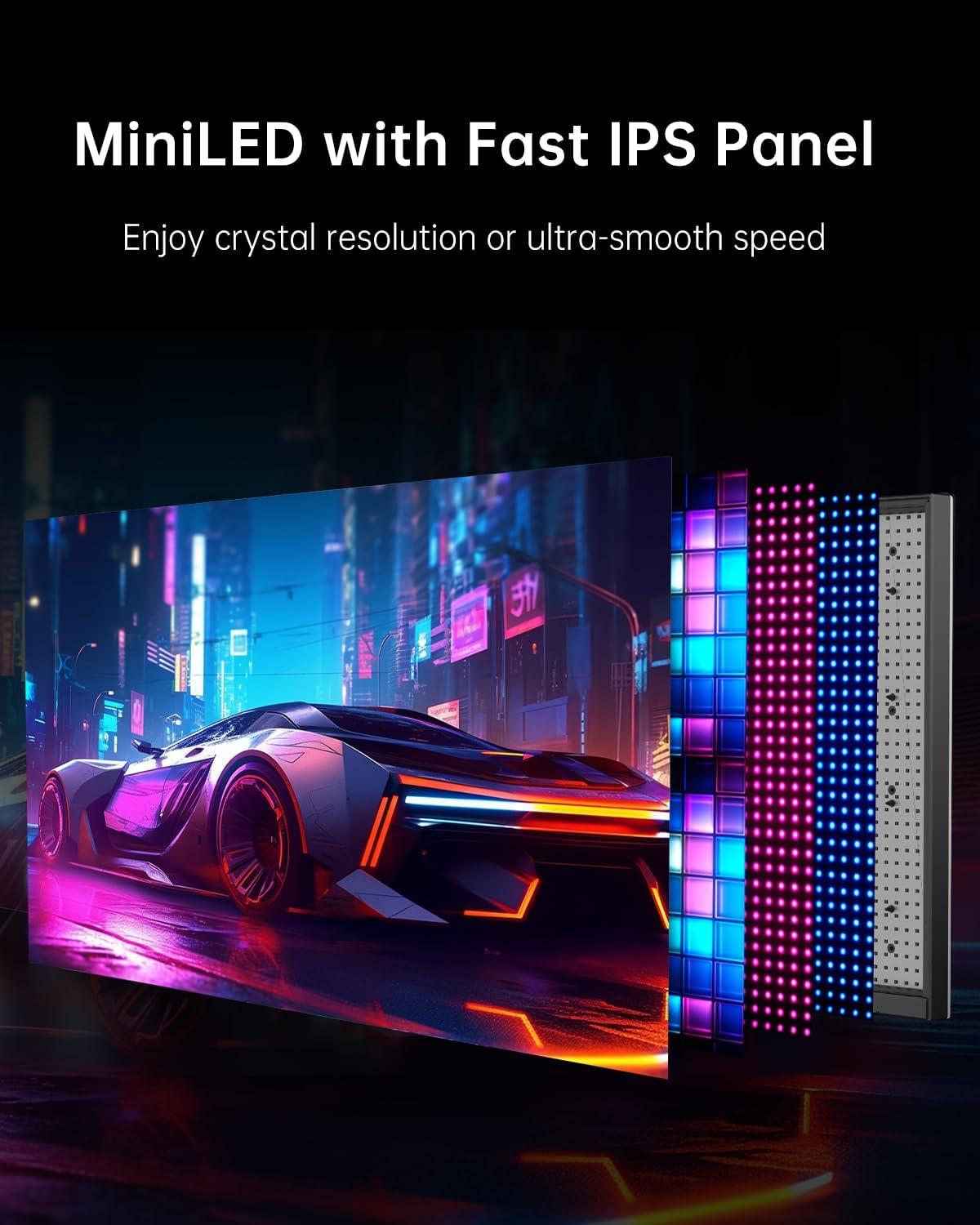 KTC 27" Dual Mode Mini LED Monitor - 4K at 160Hz & 1080P 320Hz Gaming Monitor
