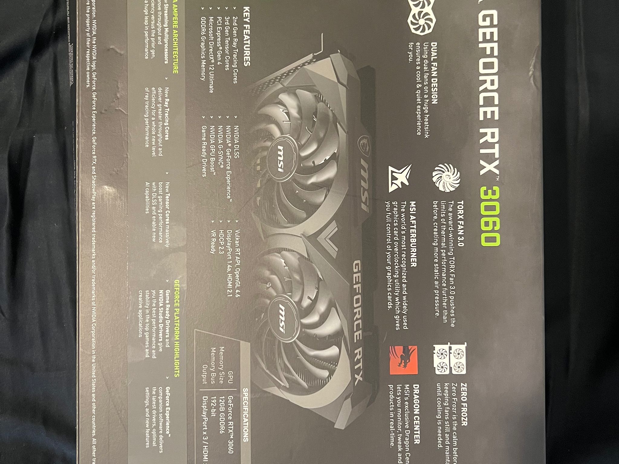 Geforce RTX 3060 Ventus 2x 12G OC- Used in excellent condition