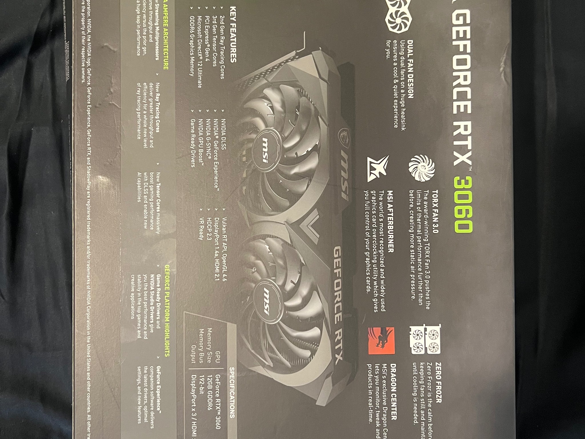 Geforce RTX 3060 Ventus 2x 12G OC- Used in excellent condition