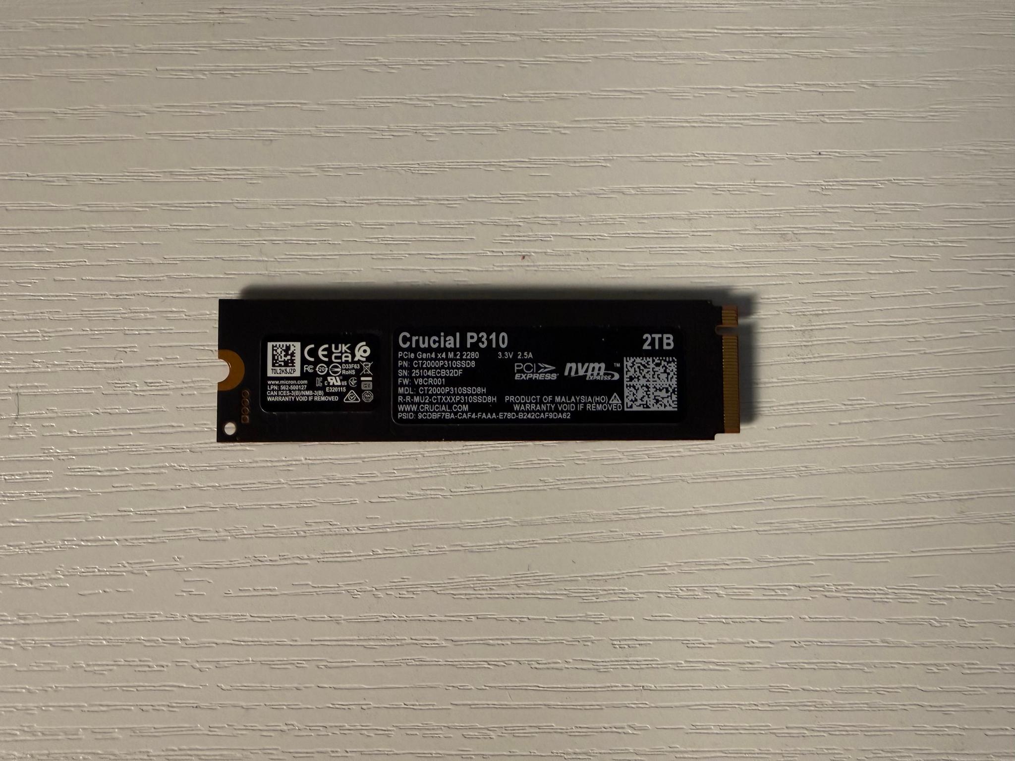 Crucial P310 PCIe Gen4 NVMe M.2 SSD 2 TB