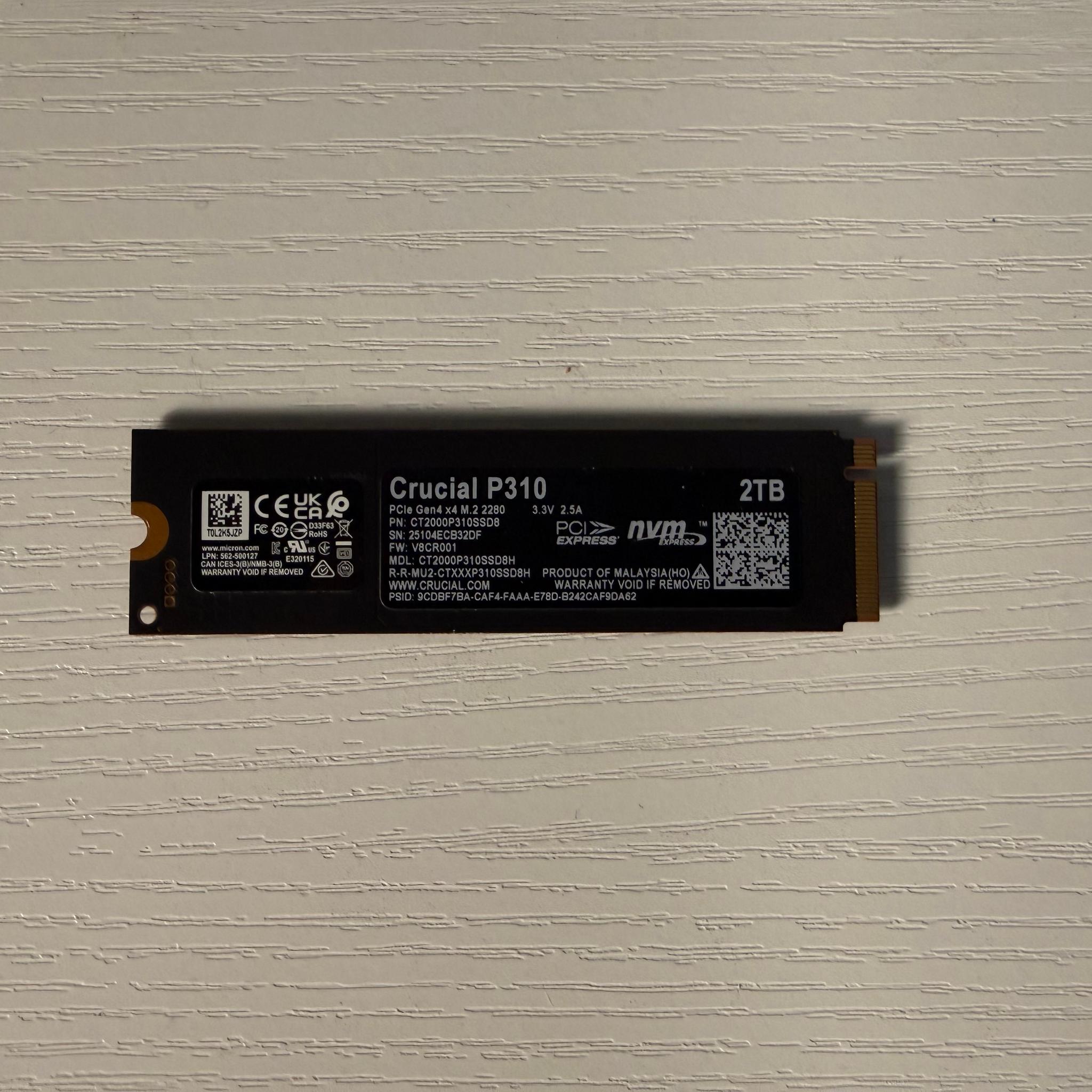 Crucial P310 PCIe Gen4 NVMe M.2 SSD 2 TB