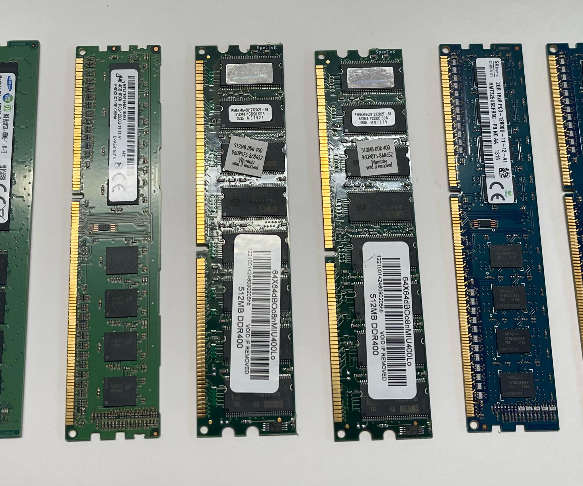 variety of old RAM modules