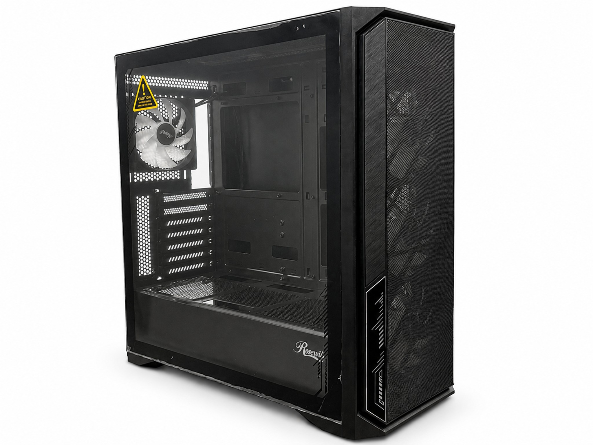 Rosewill ACA502B ATX Mid-Tower PC Gaming Case Front Mesh Panel, Tempered Glass Side Panel, ARGB Fans