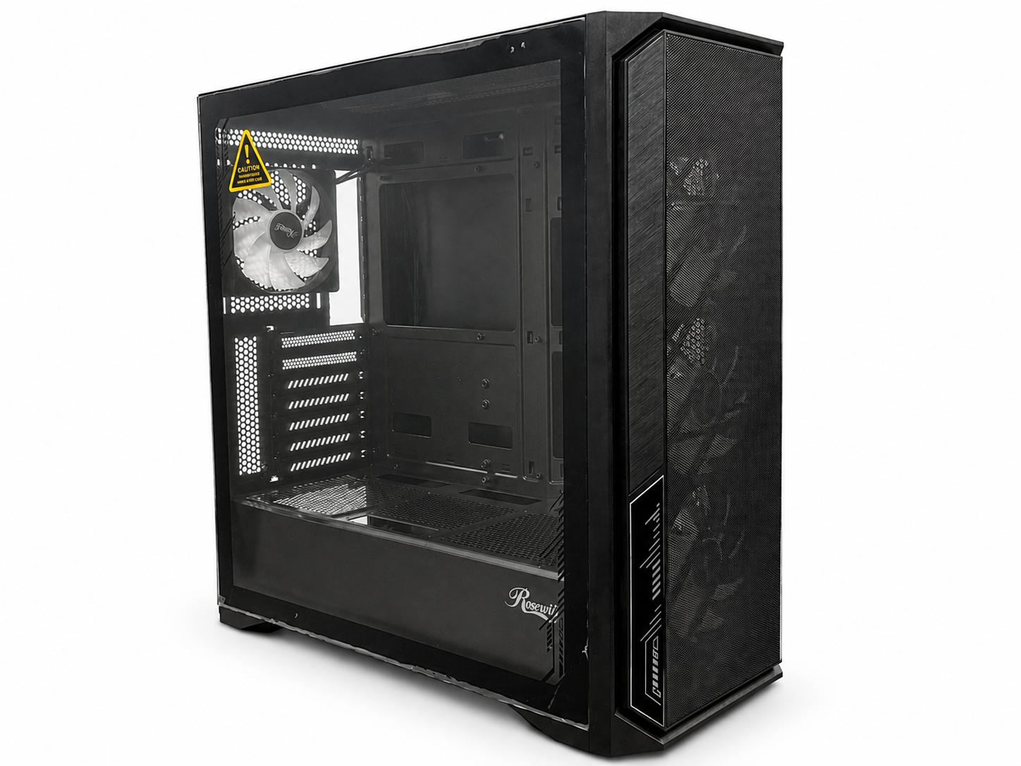 Rosewill ACA502B ATX Mid-Tower PC Gaming Case Front Mesh Panel, Tempered Glass Side Panel, ARGB Fans
