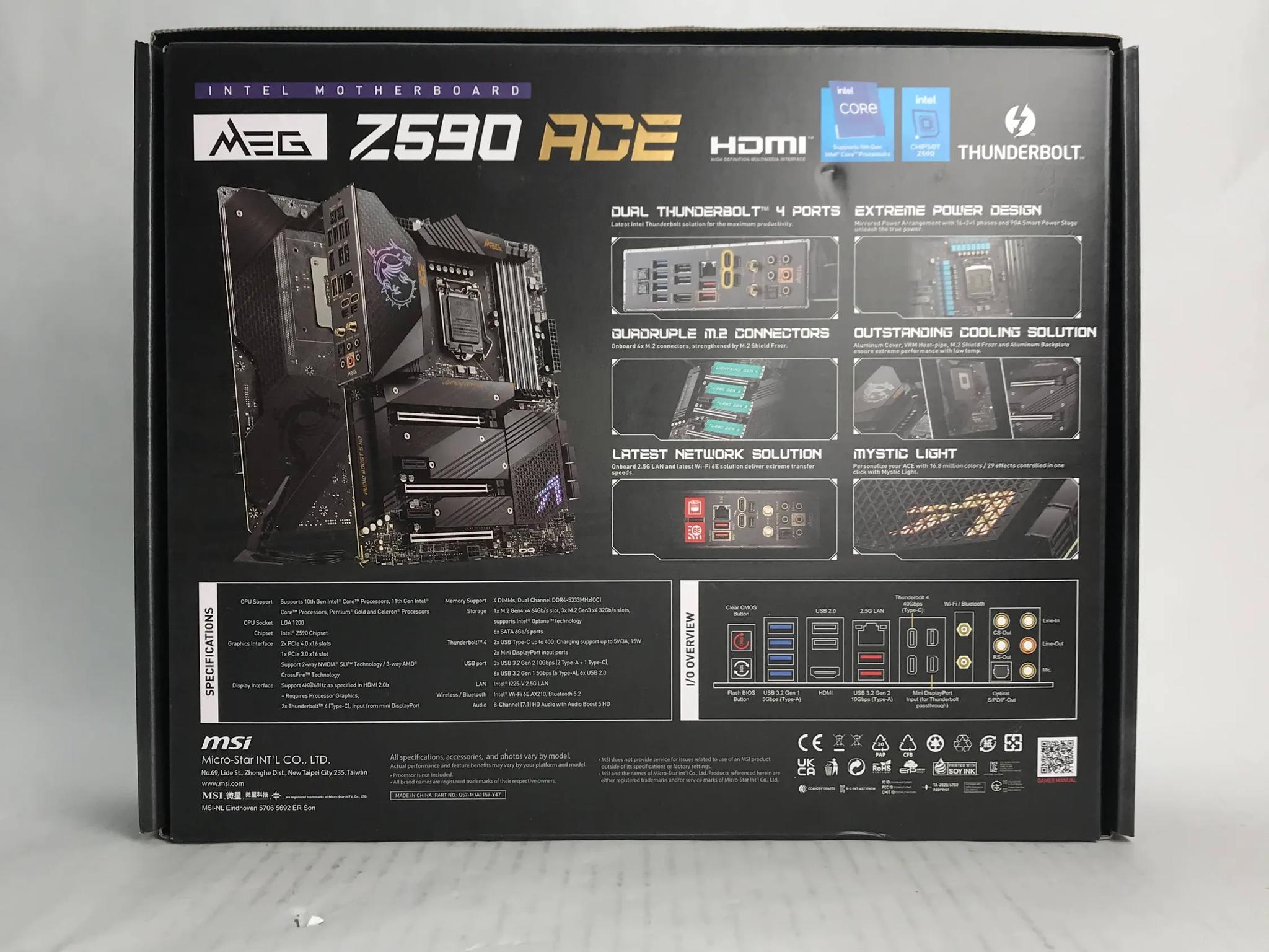 MSI MEG Z590 ACE Gaming Motherboard - Intel 10 & 11th Gen