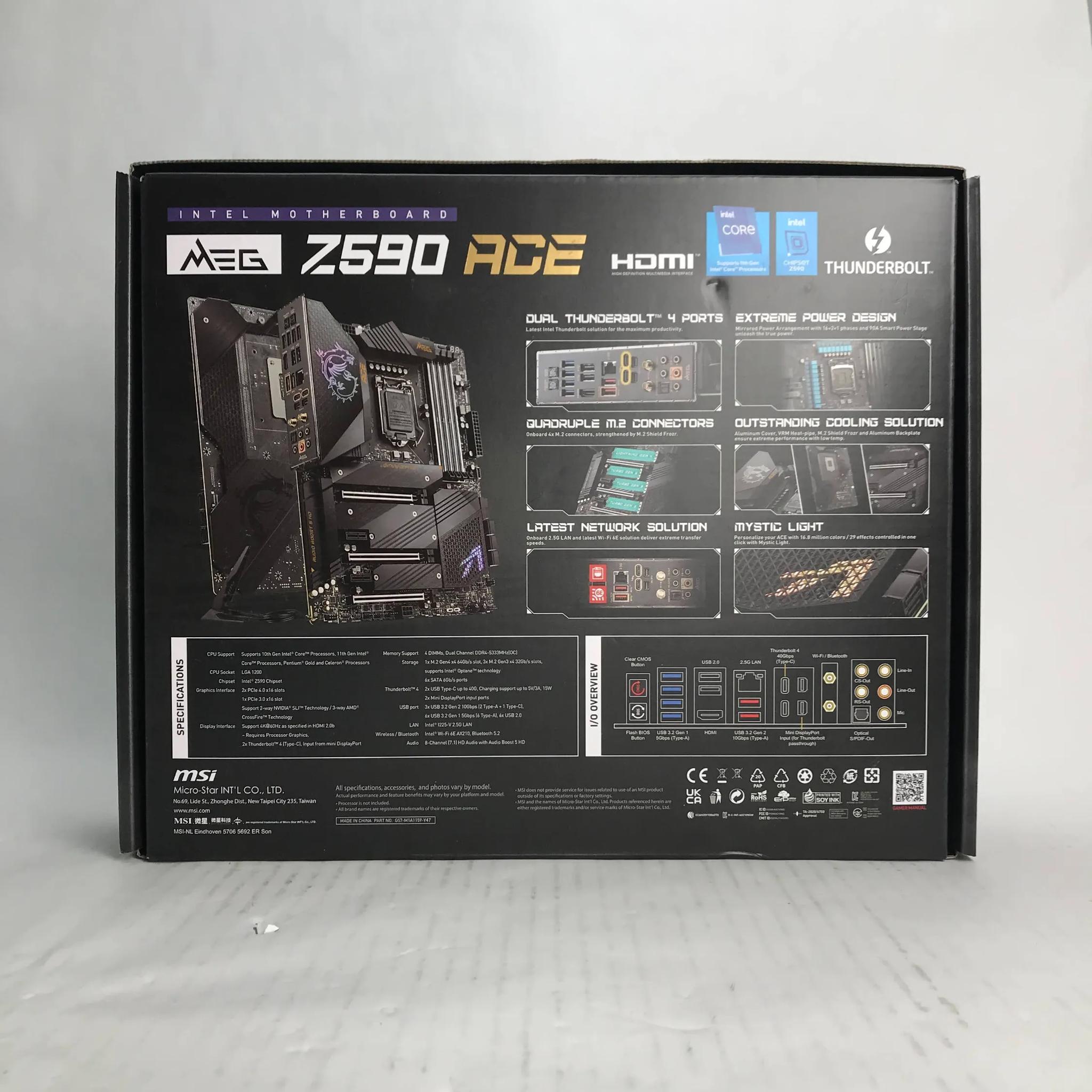 MSI MEG Z590 ACE Gaming Motherboard - Intel 10 & 11th Gen