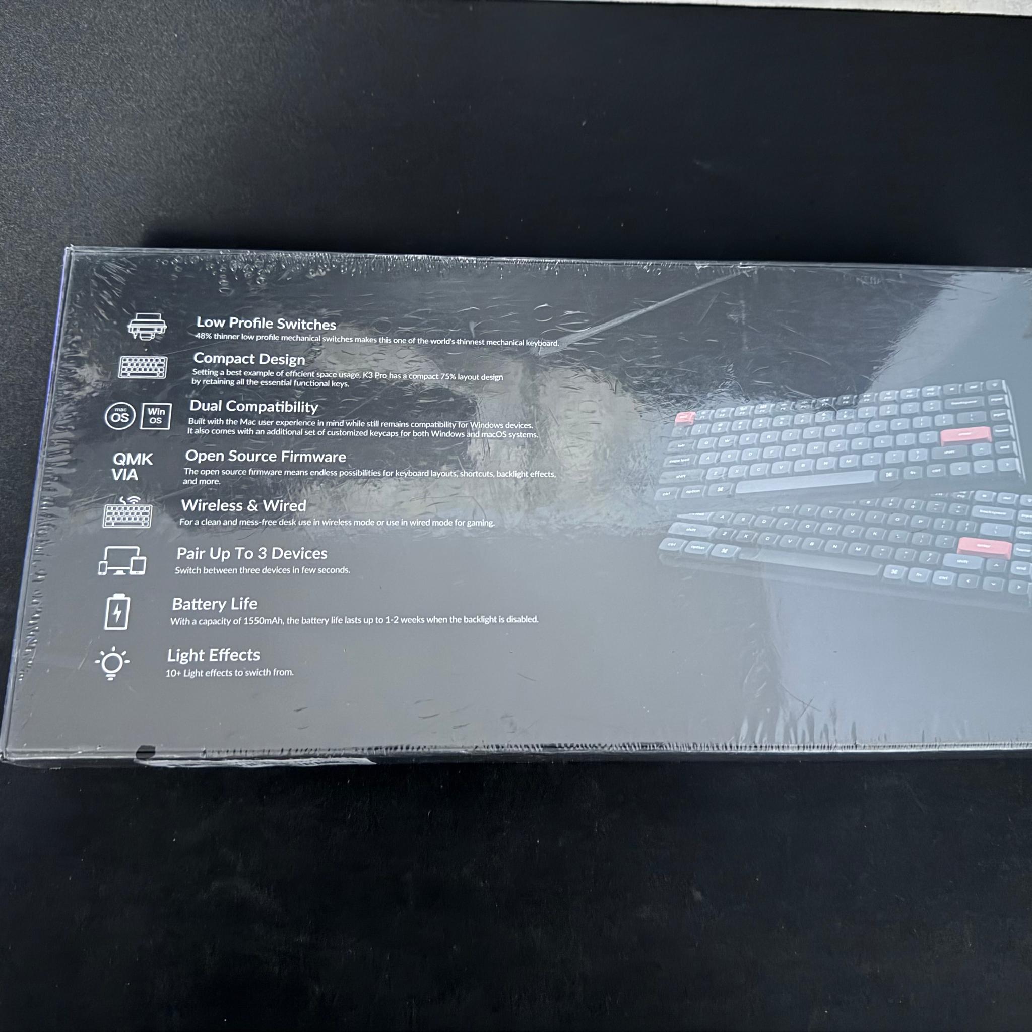 Keychron K3 Pro Wireless Mechanical Keyboard 75% Layout QMK/VIA Programmable